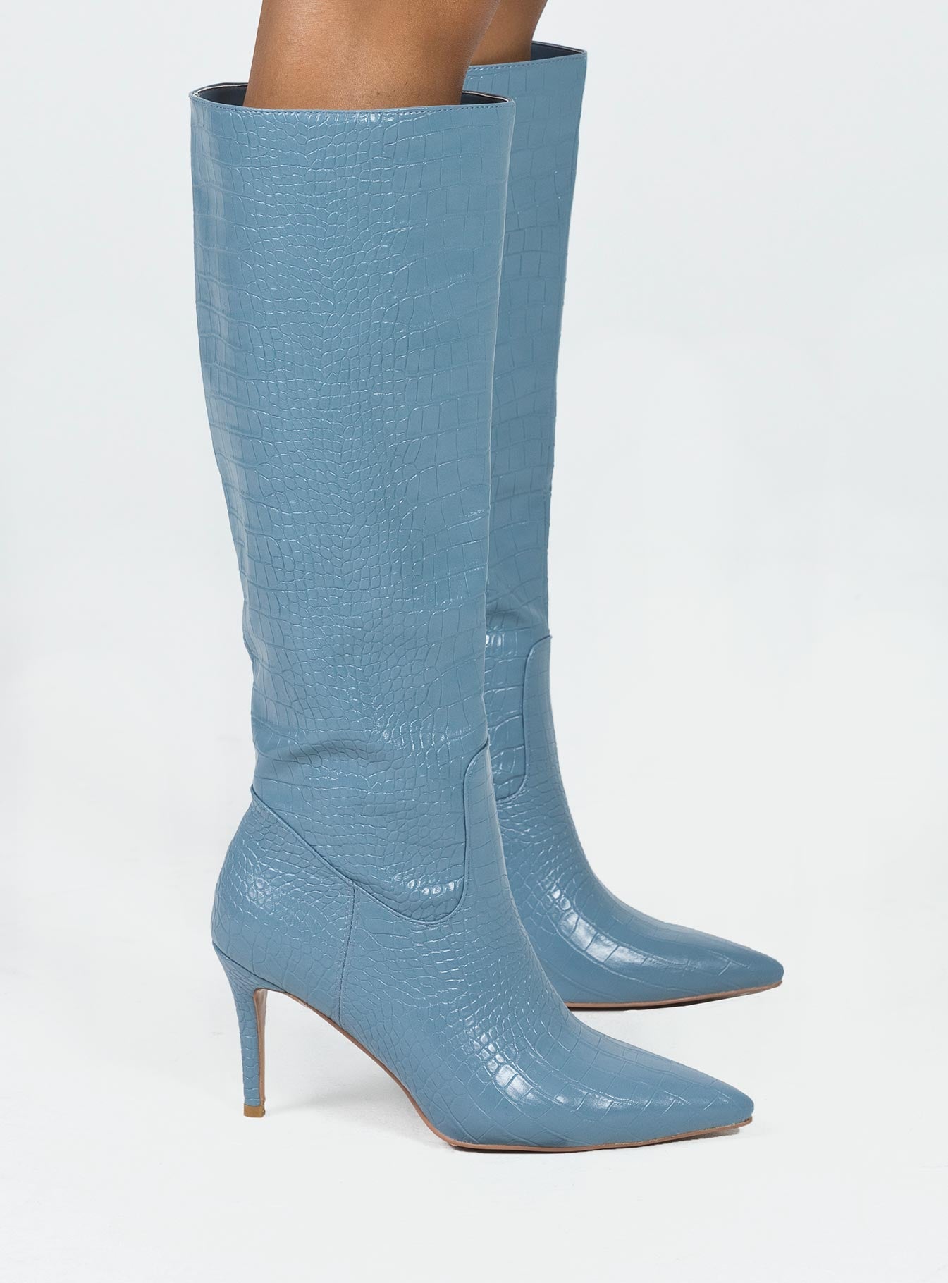 Kathleen Knee High Boot Blue-Vipp Girl