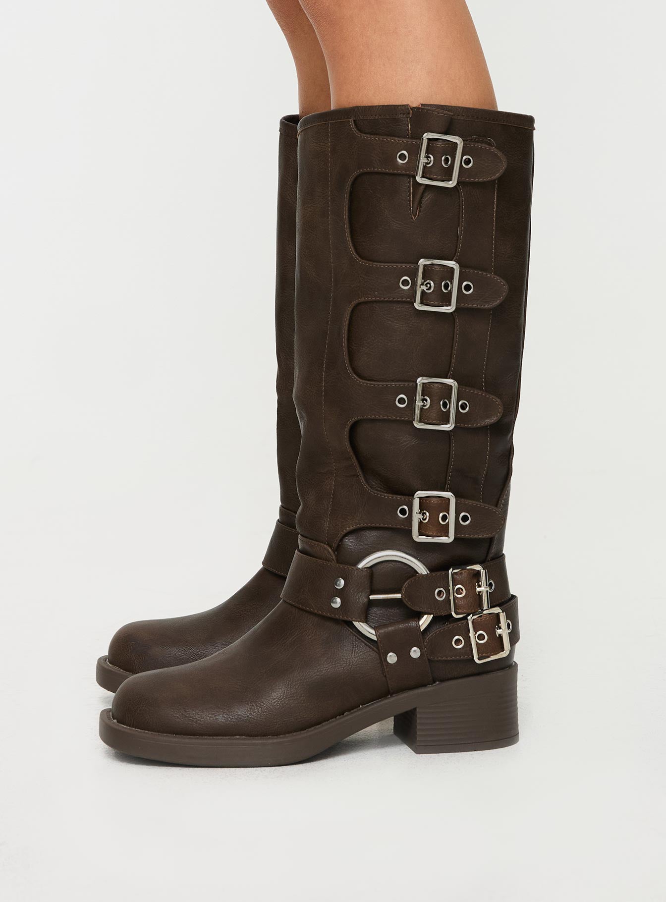 Buckle Down Boots Brown-Vipp Girl