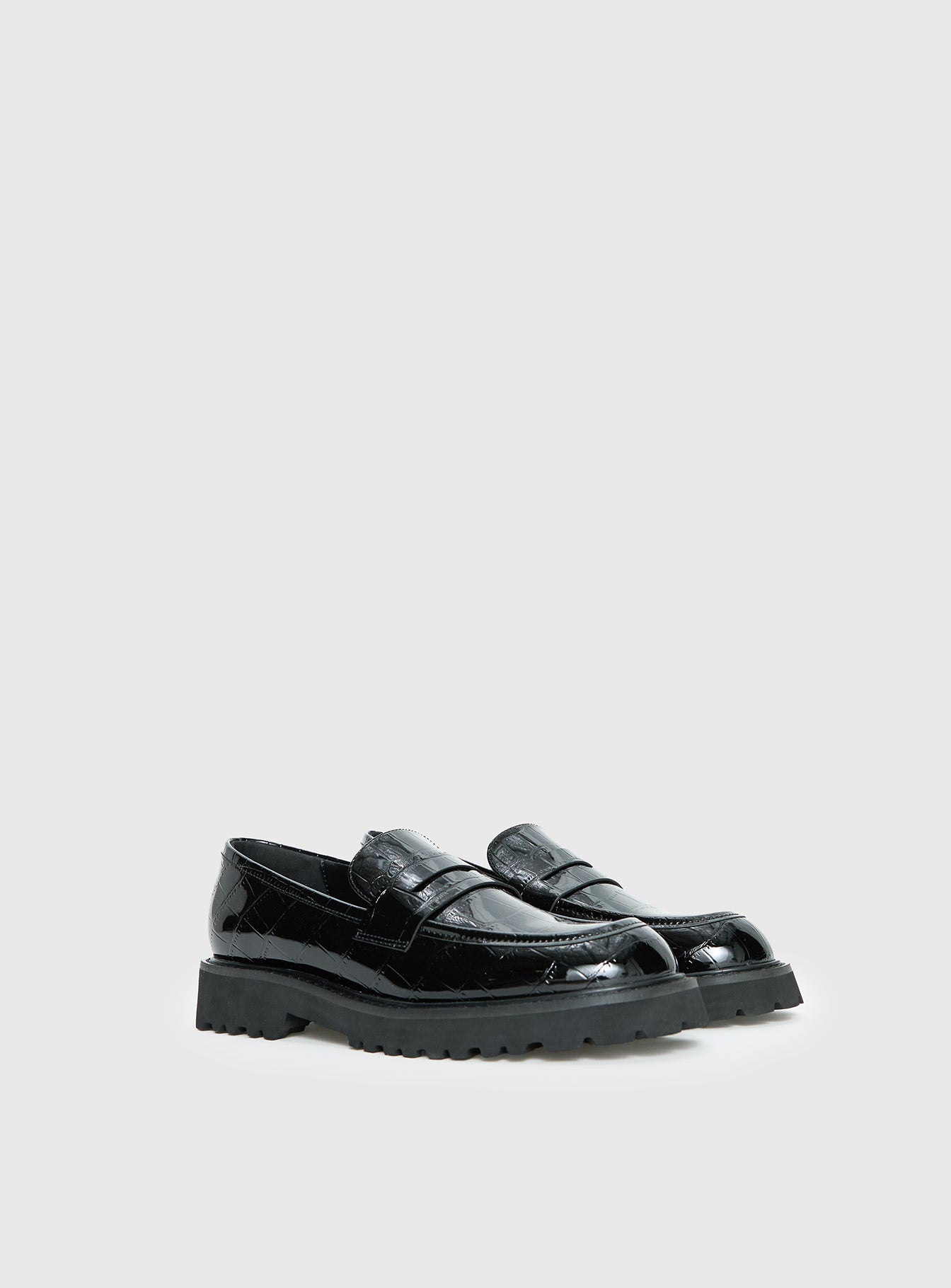 Face The Wind Faux Leather Loafers Black-Vipp Girl