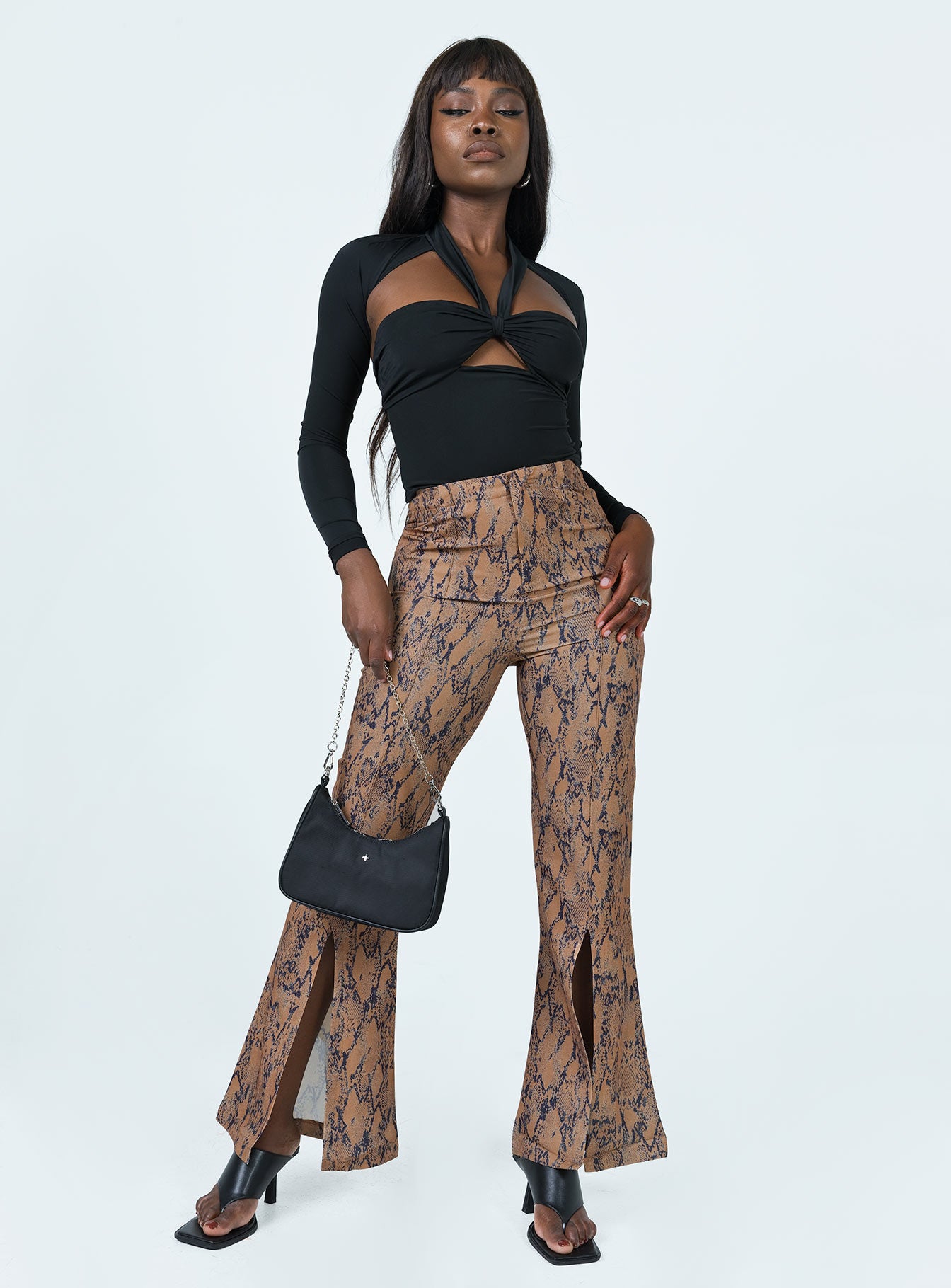 Devotion Snake Print Pants Brown-Vipp Girl