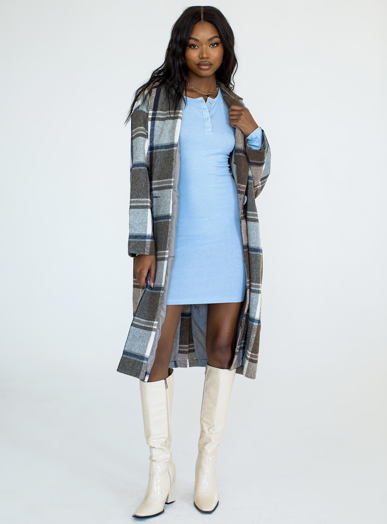 Penelope Coat Brown Check-Vipp Girl