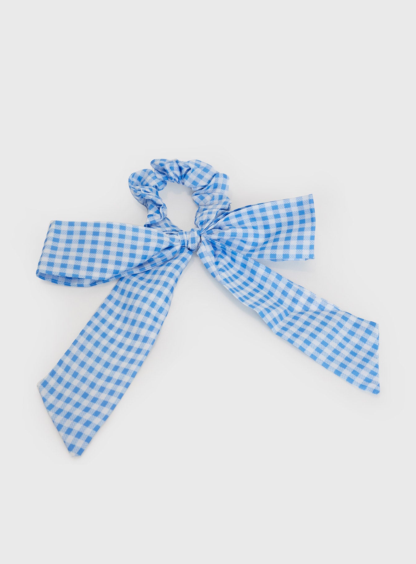 Messa Bow Scrunchie Gingham Blue-Vipp Girl