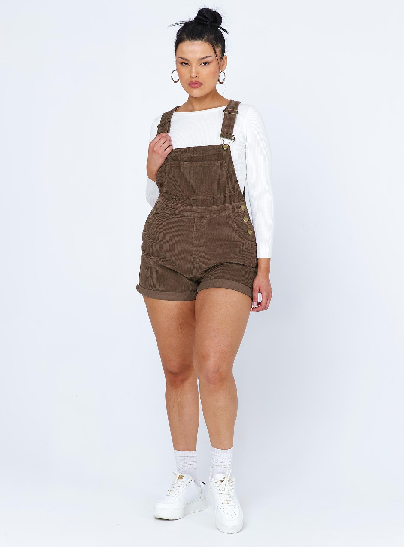 Kacey Short Overalls Brown-Vipp Girl