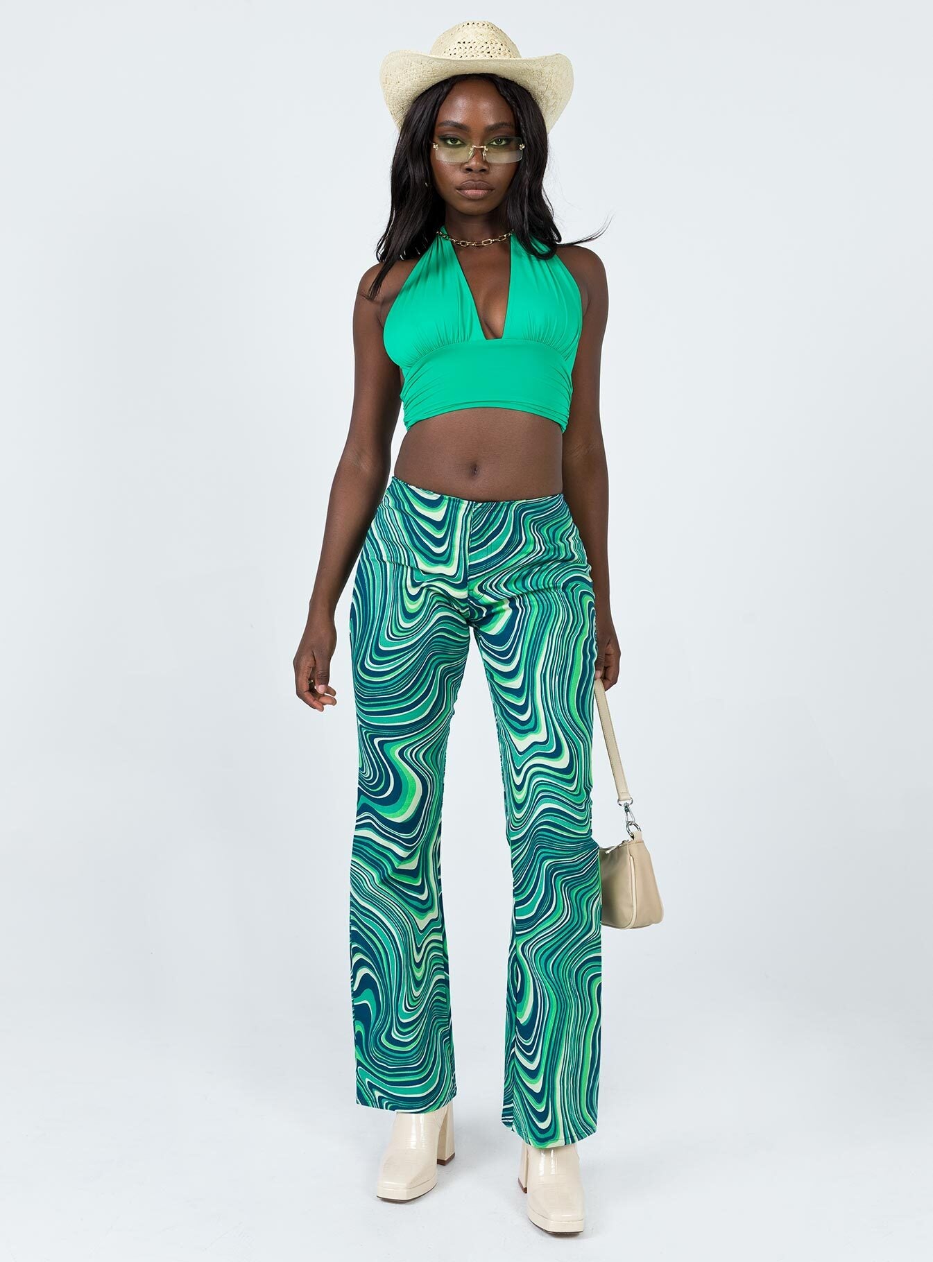 Motel Coban Trouser 70s Ripple Green-Vipp Girl