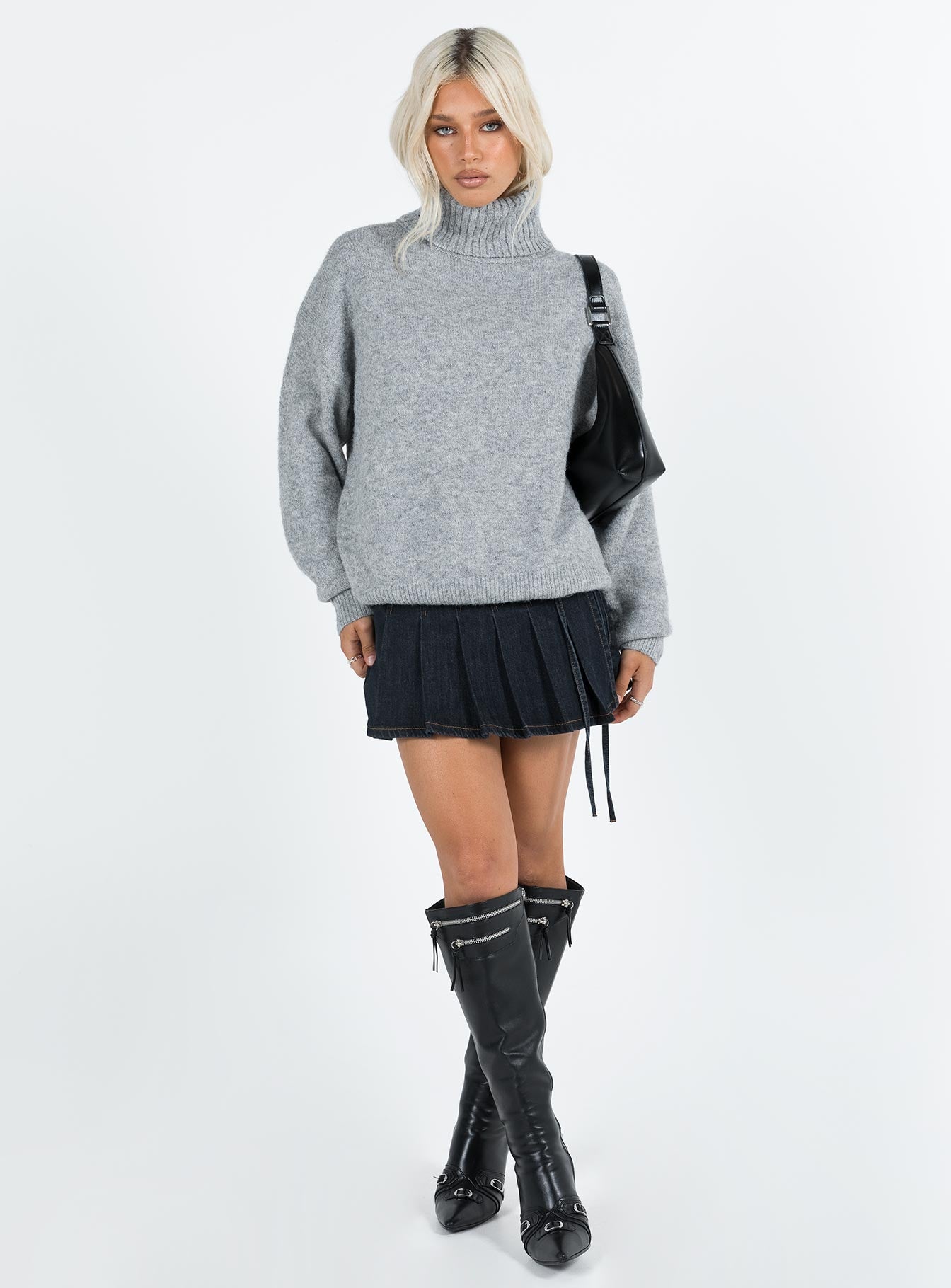 Oswin Turtleneck Sweater Grey-Vipp Girl