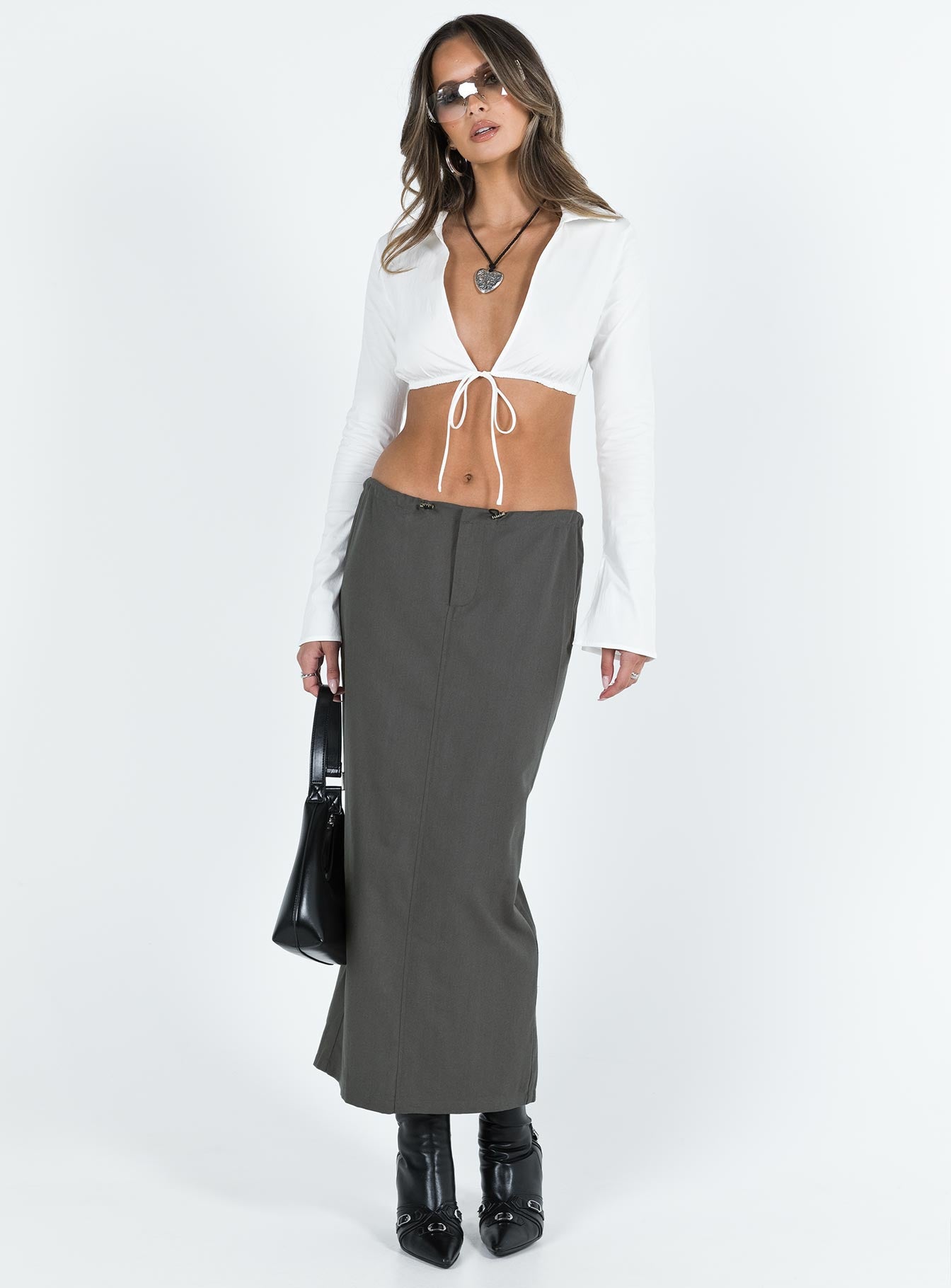 Mistry Midi Skirt Slate-Vipp Girl