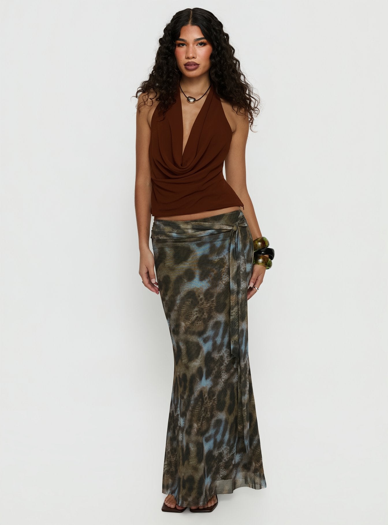 Caviar Tie Maxi Skirt Leopard-Vipp Girl
