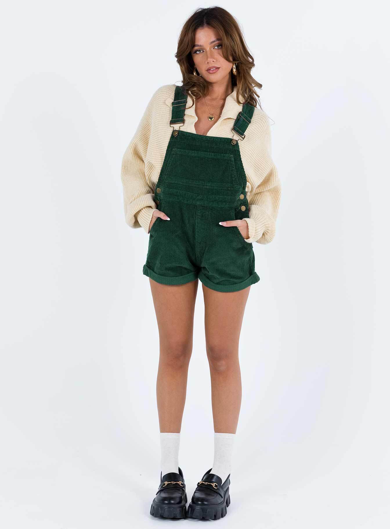 Kacey Short Overalls Khaki Petite-Vipp Girl