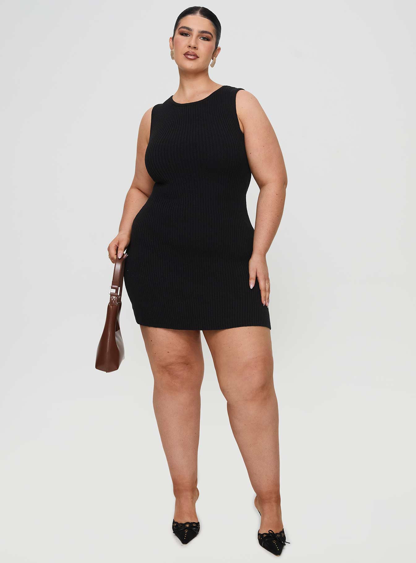 Osment Knit Mini Dress Black Curve-Vipp Girl