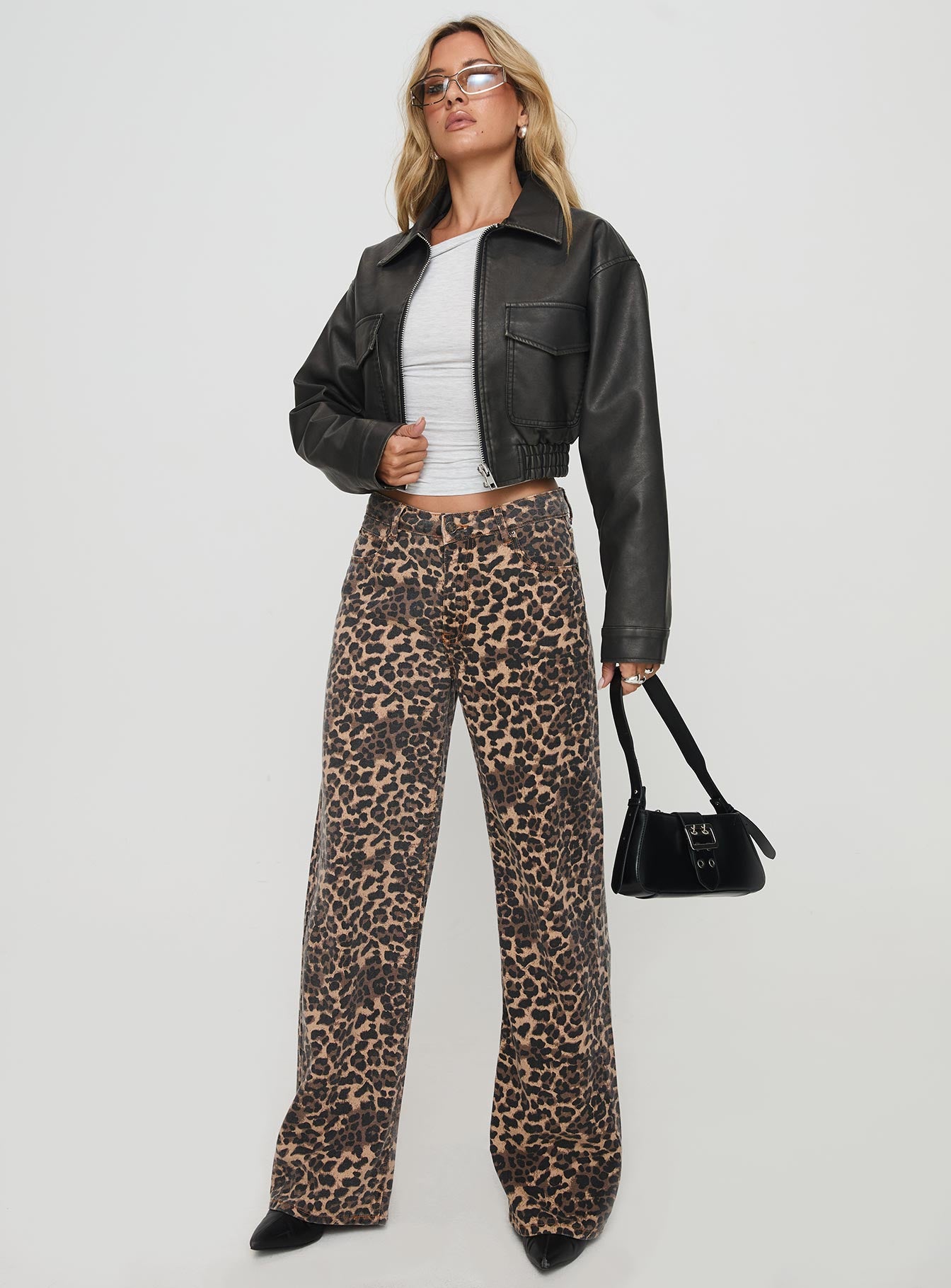 Eavar Faux Leather Jacket Washed Black-Vipp Girl