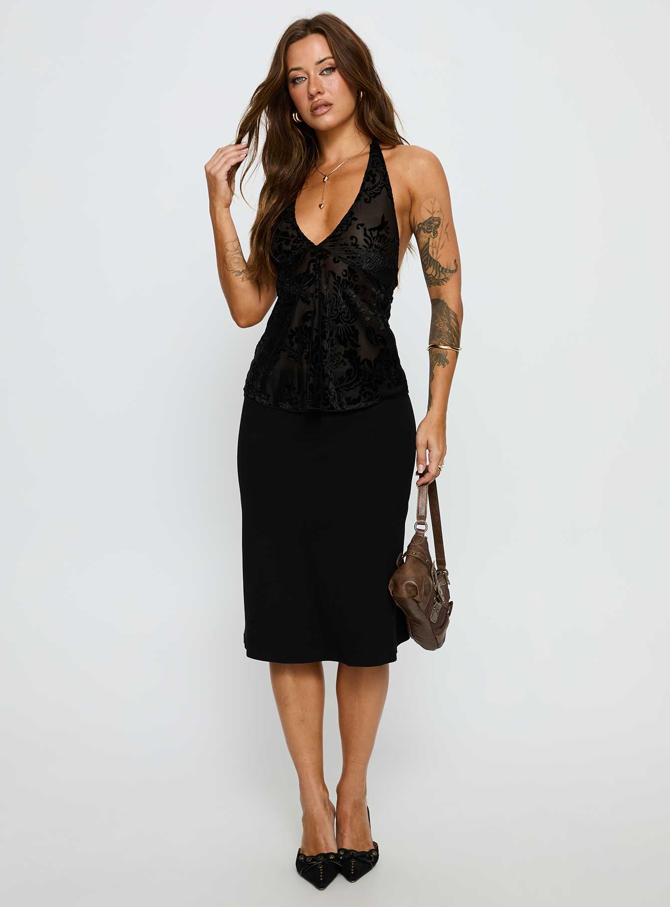 Eccentric Halter Top Black-Vipp Girl