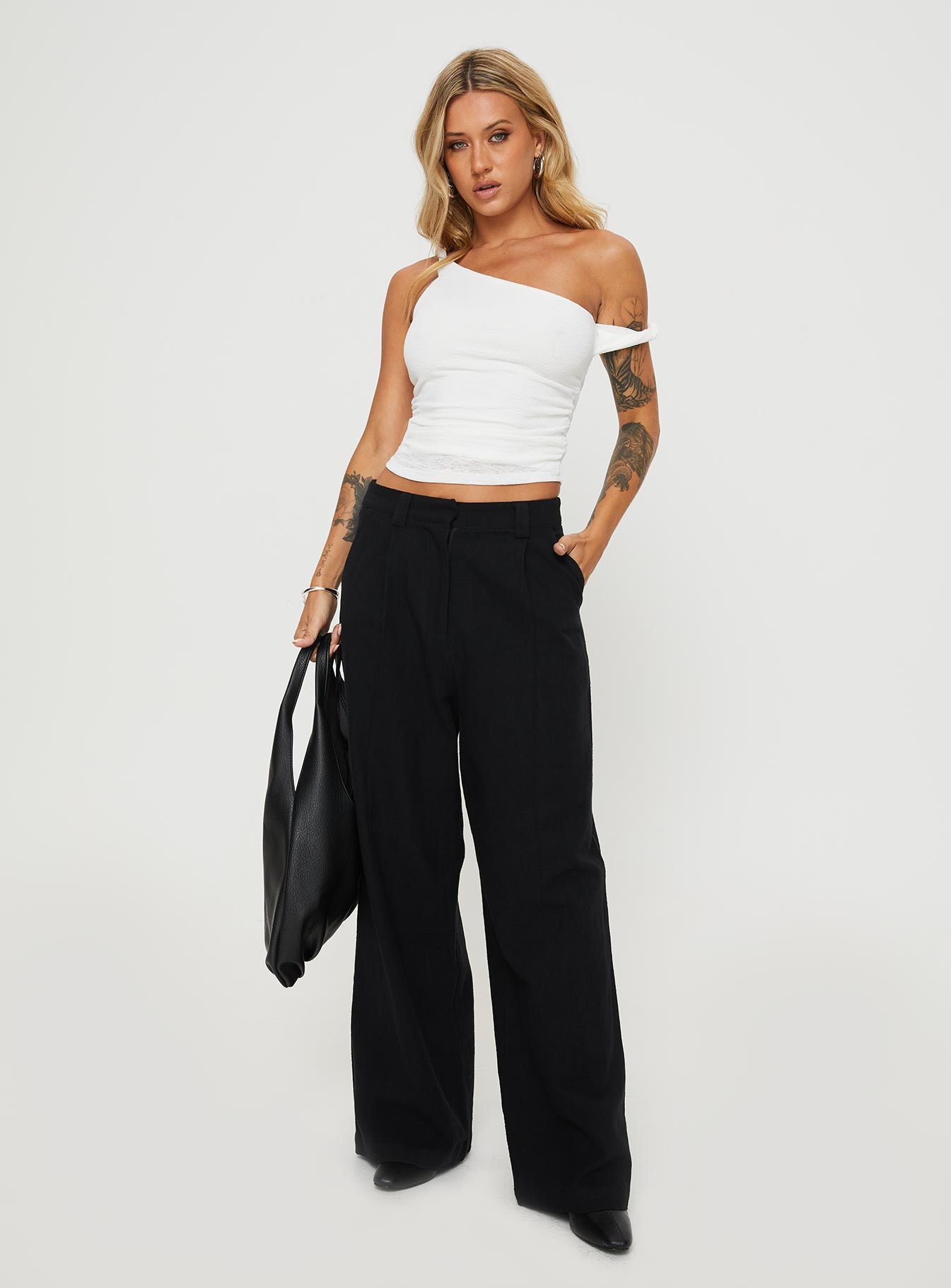 Messenger One Shoulder Top White-Vipp Girl