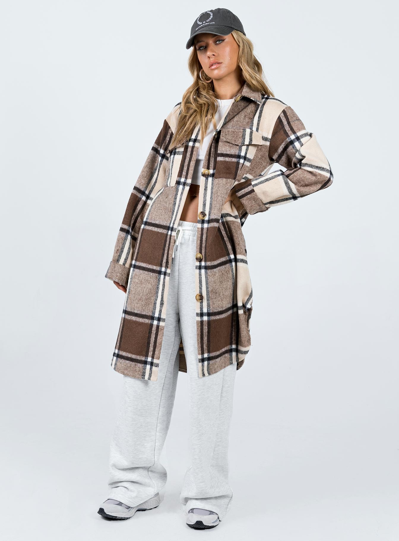 Canon Coat Beige Check-Vipp Girl