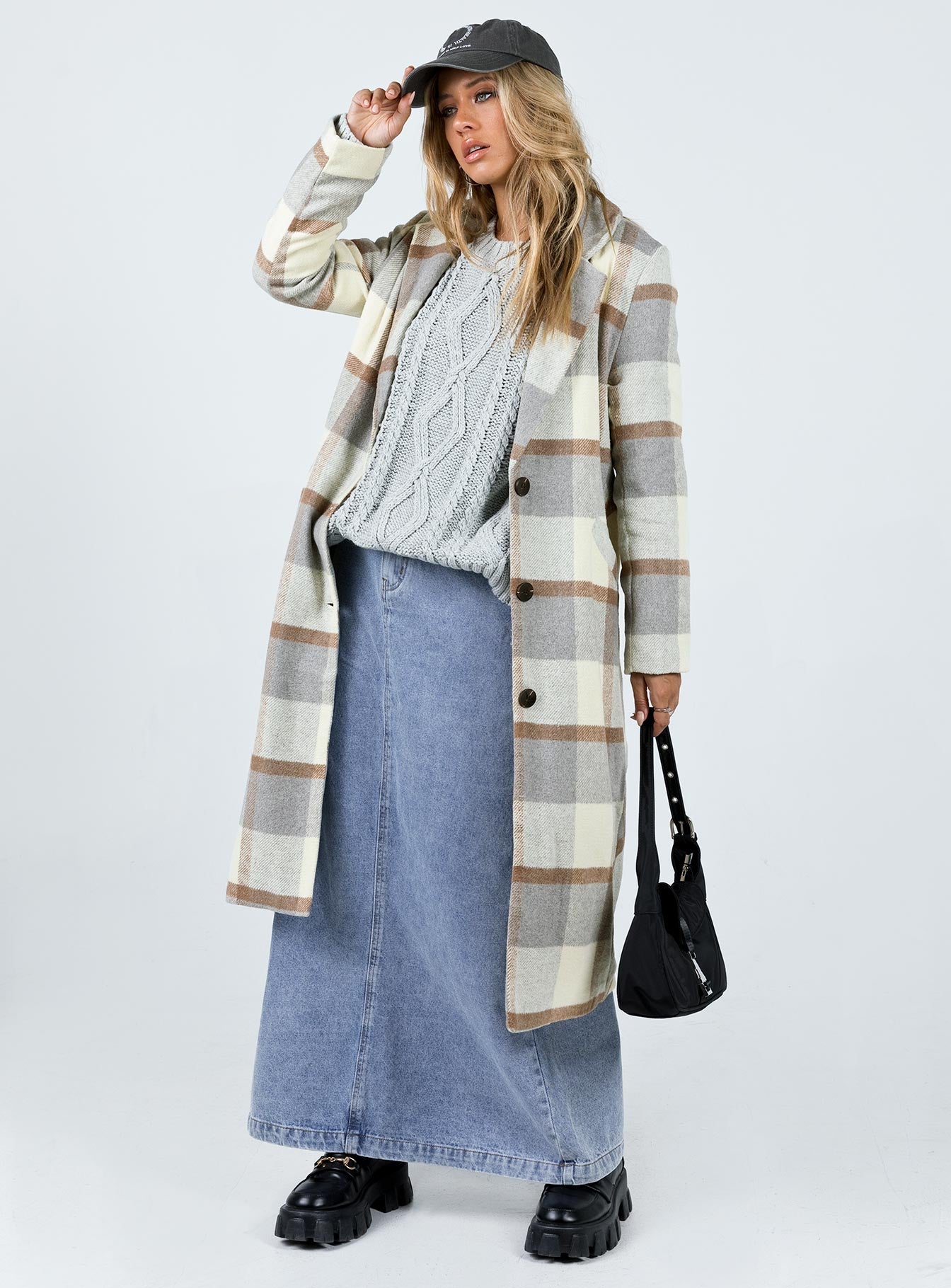 Keslake Plaid Coat Grey Check-Vipp Girl