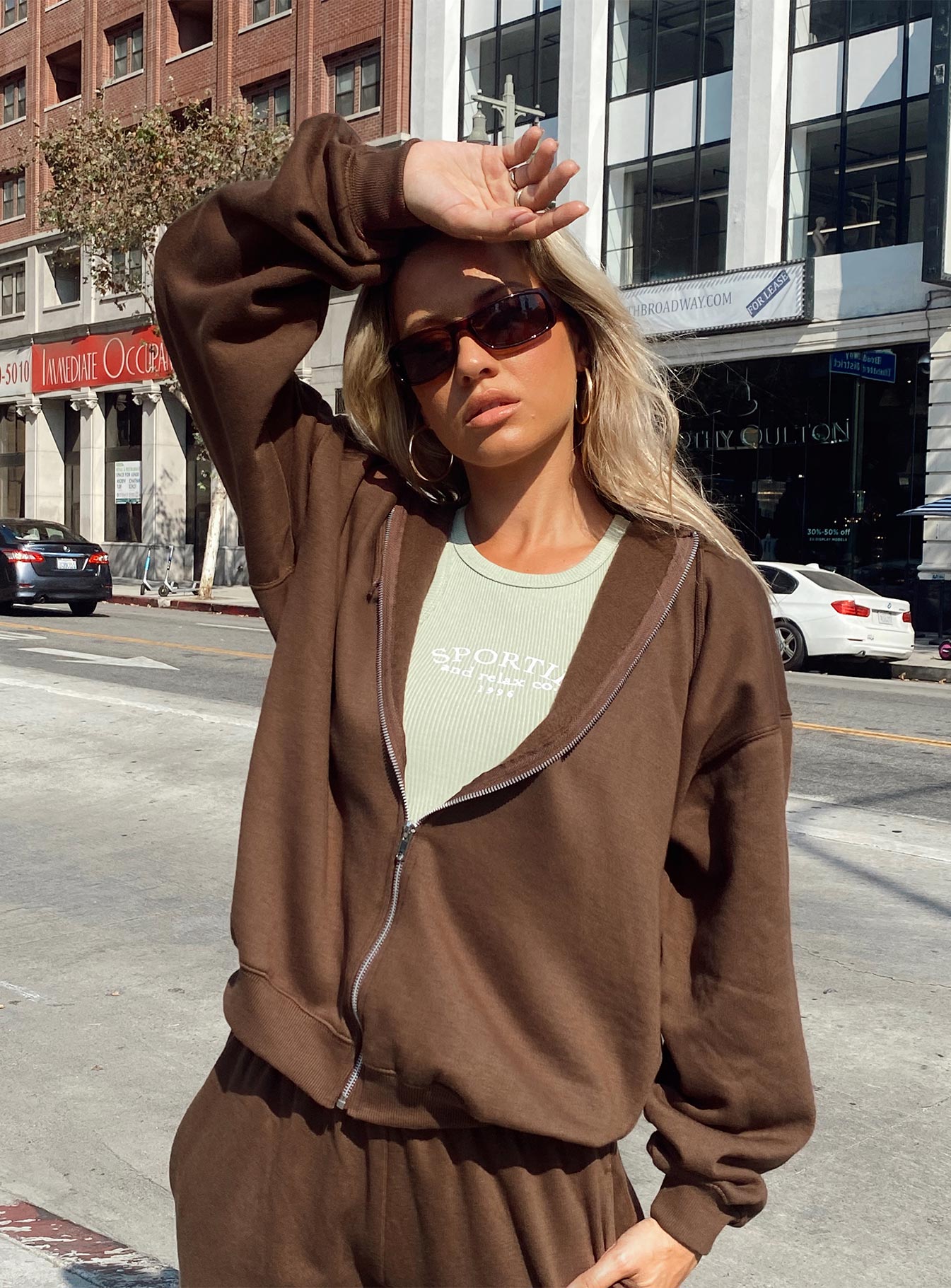 Calder Zip Hoodie Brown-Vipp Girl