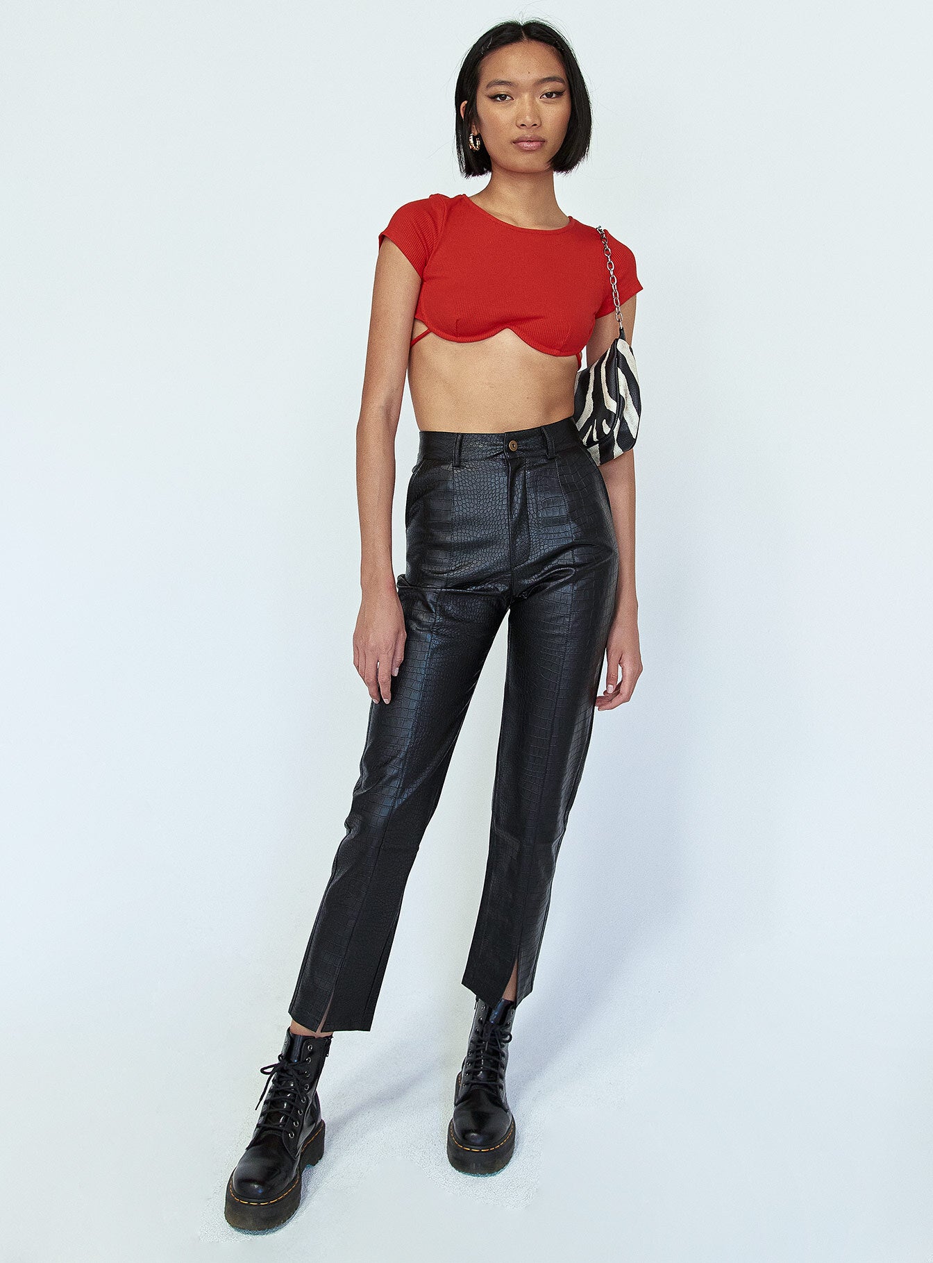 Kiah PU Pants Black-Vipp Girl