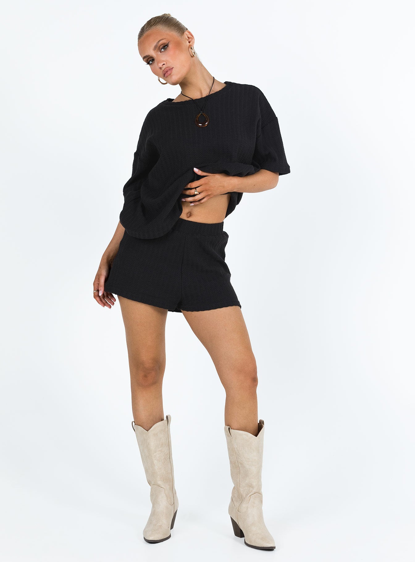 Cammie Knit Set Black-Vipp Girl