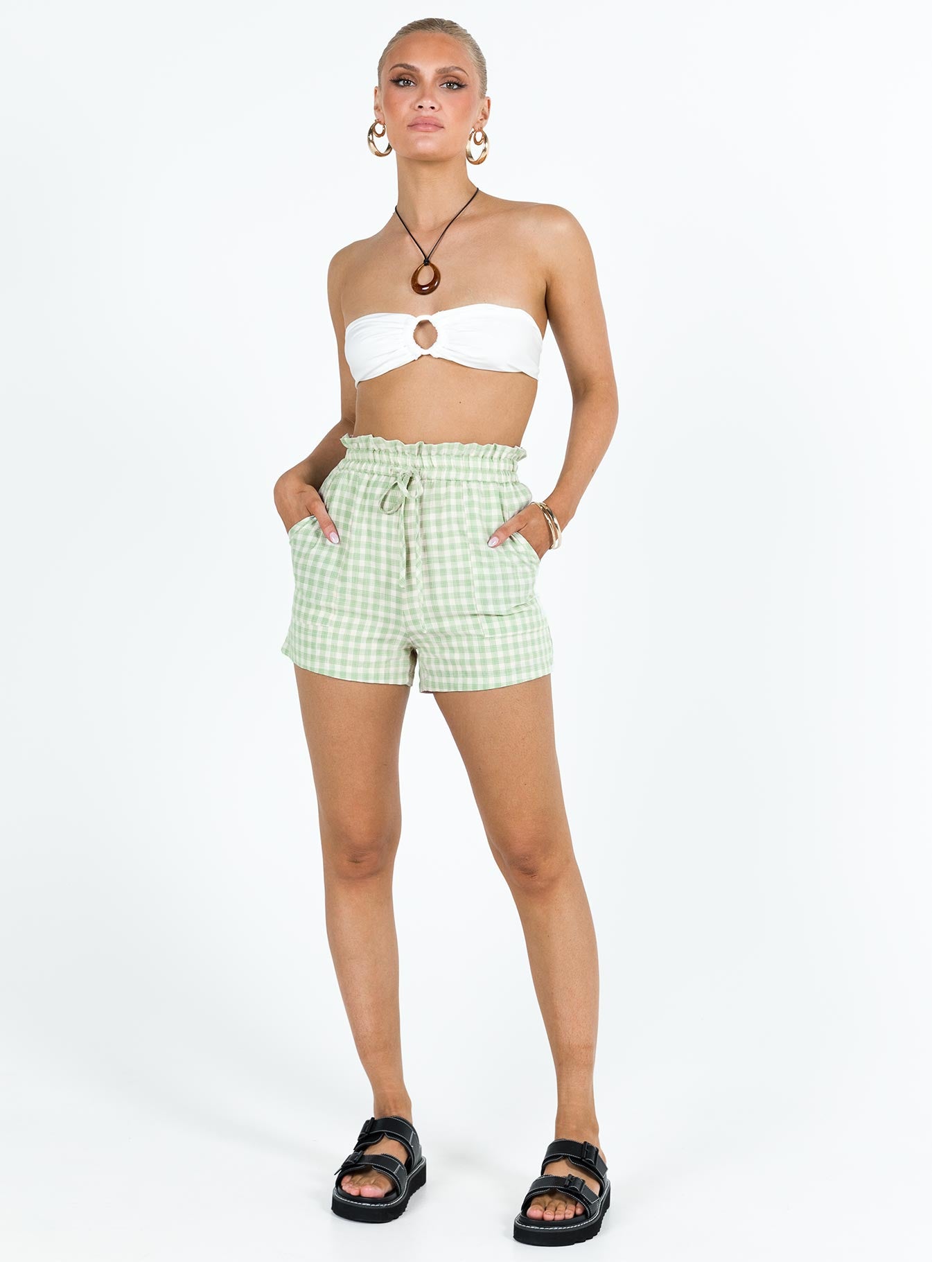 Gilda Shorts Green Gingham-Vipp Girl
