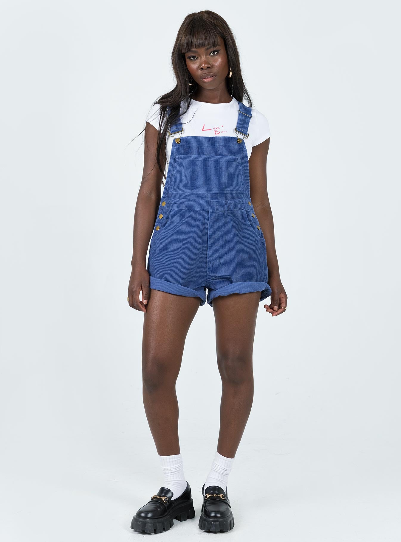 Kacey Short Overalls Navy Cord-Vipp Girl