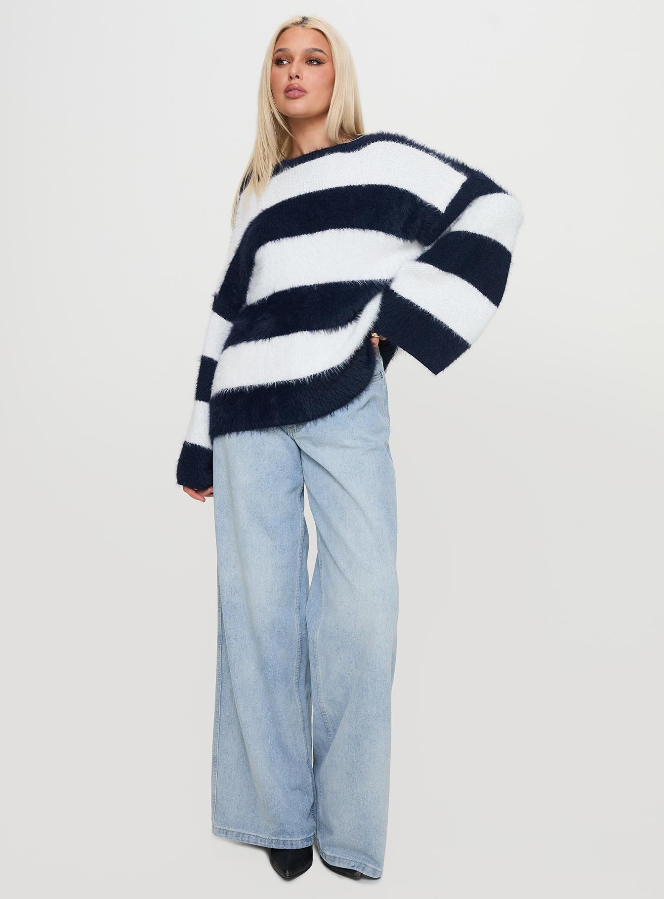 Nerina Knit Sweater Blue / White Stripe-Vipp Girl