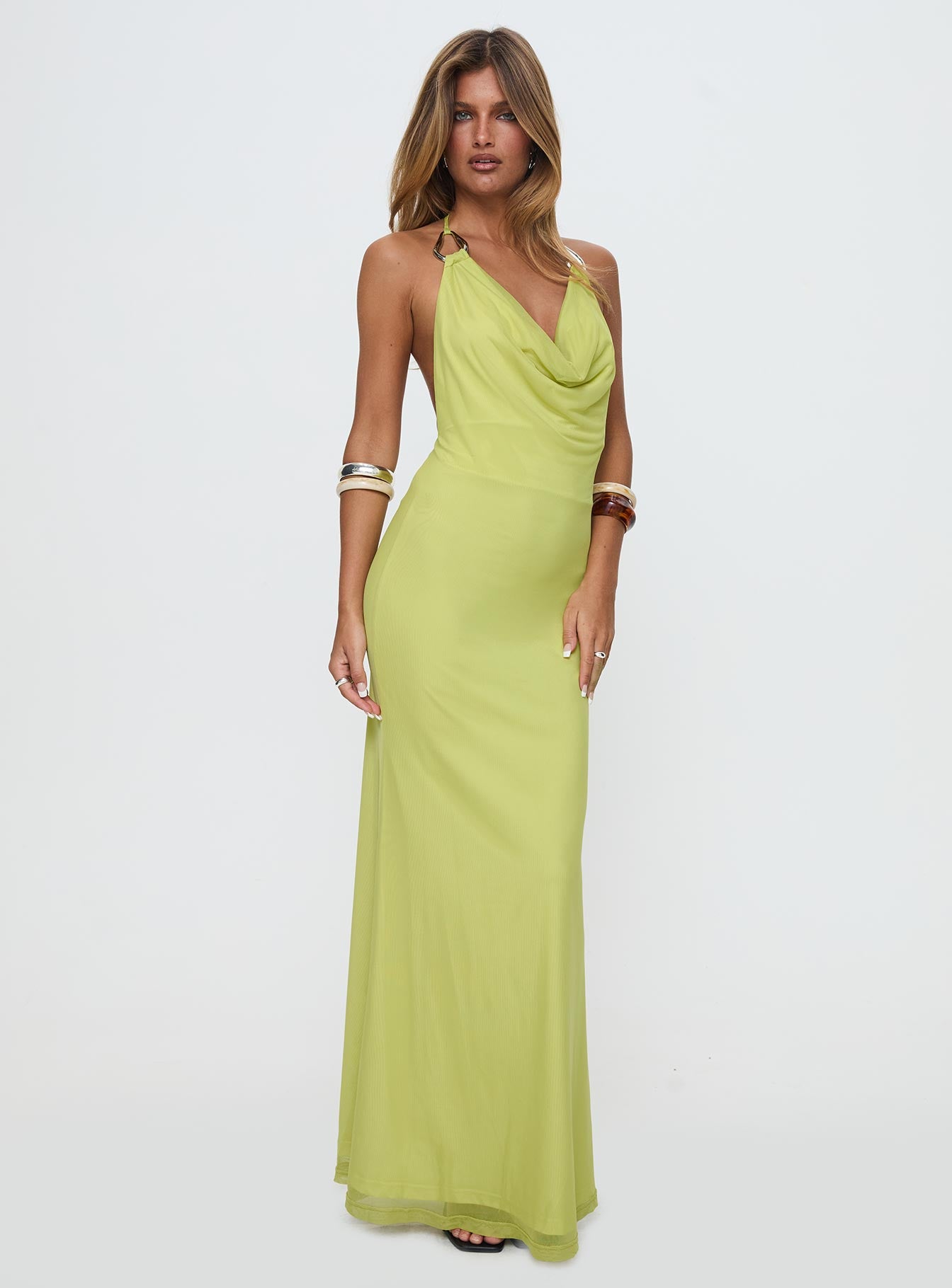 Rhaenyra Halter Maxi Dress Green-Vipp Girl