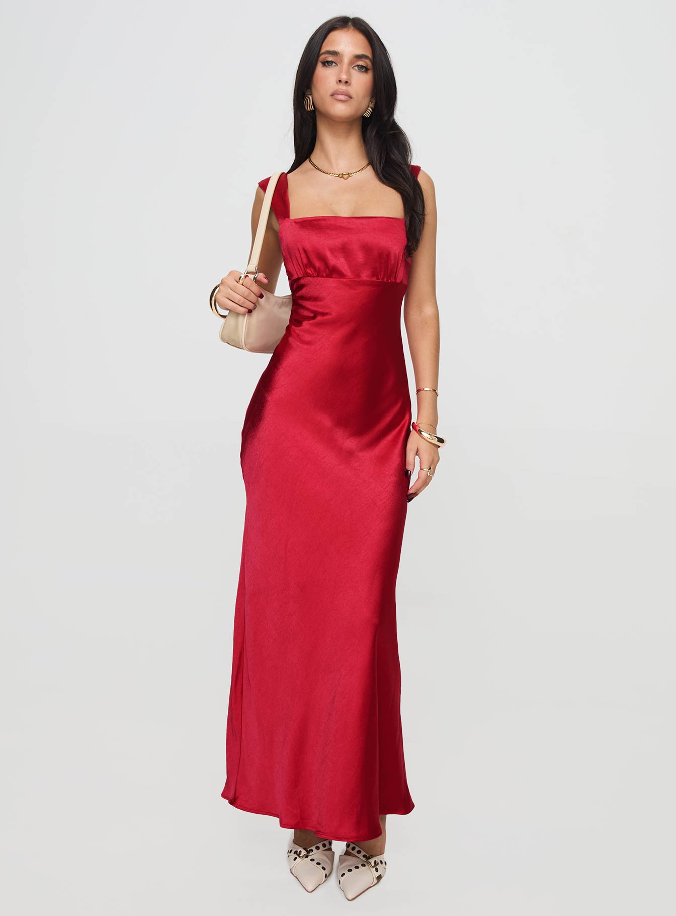 Radioactive Bias Cut Maxi Dress Red-Vipp Girl