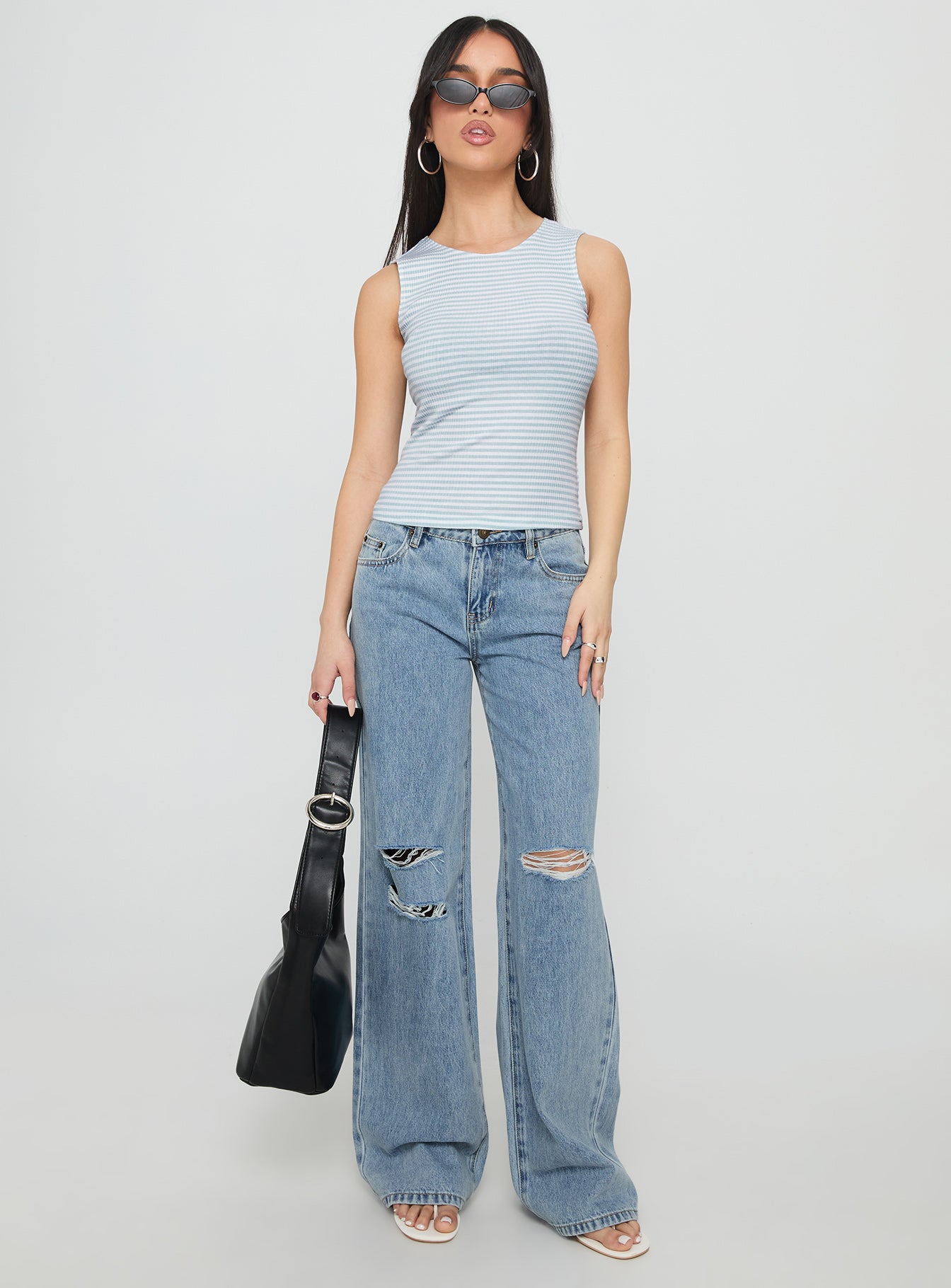Kadison Low Rise Straight Leg Jeans Mid Wash Blue-Vipp Girl