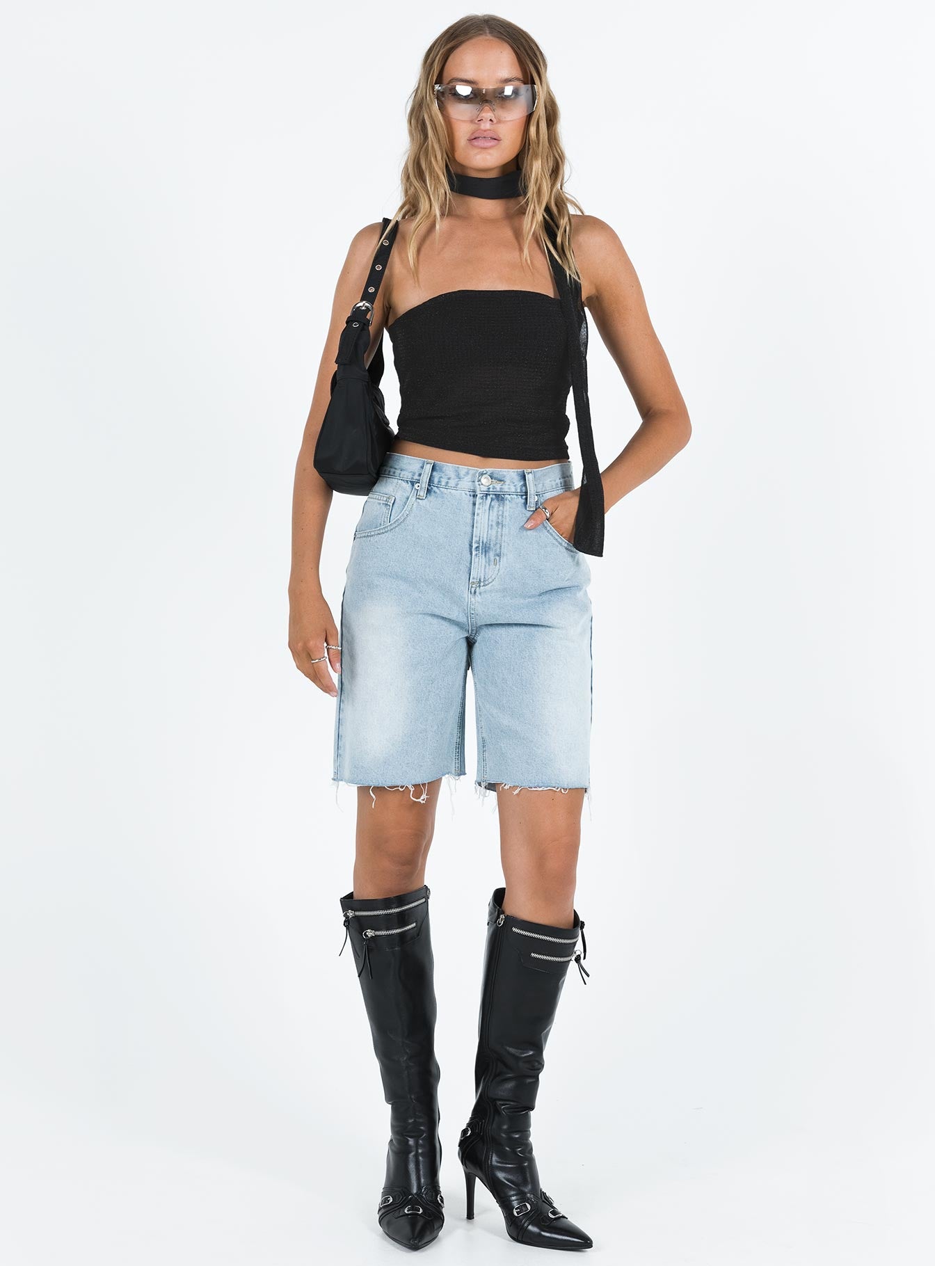 Get It Shorts Light Wash Denim-Vipp Girl