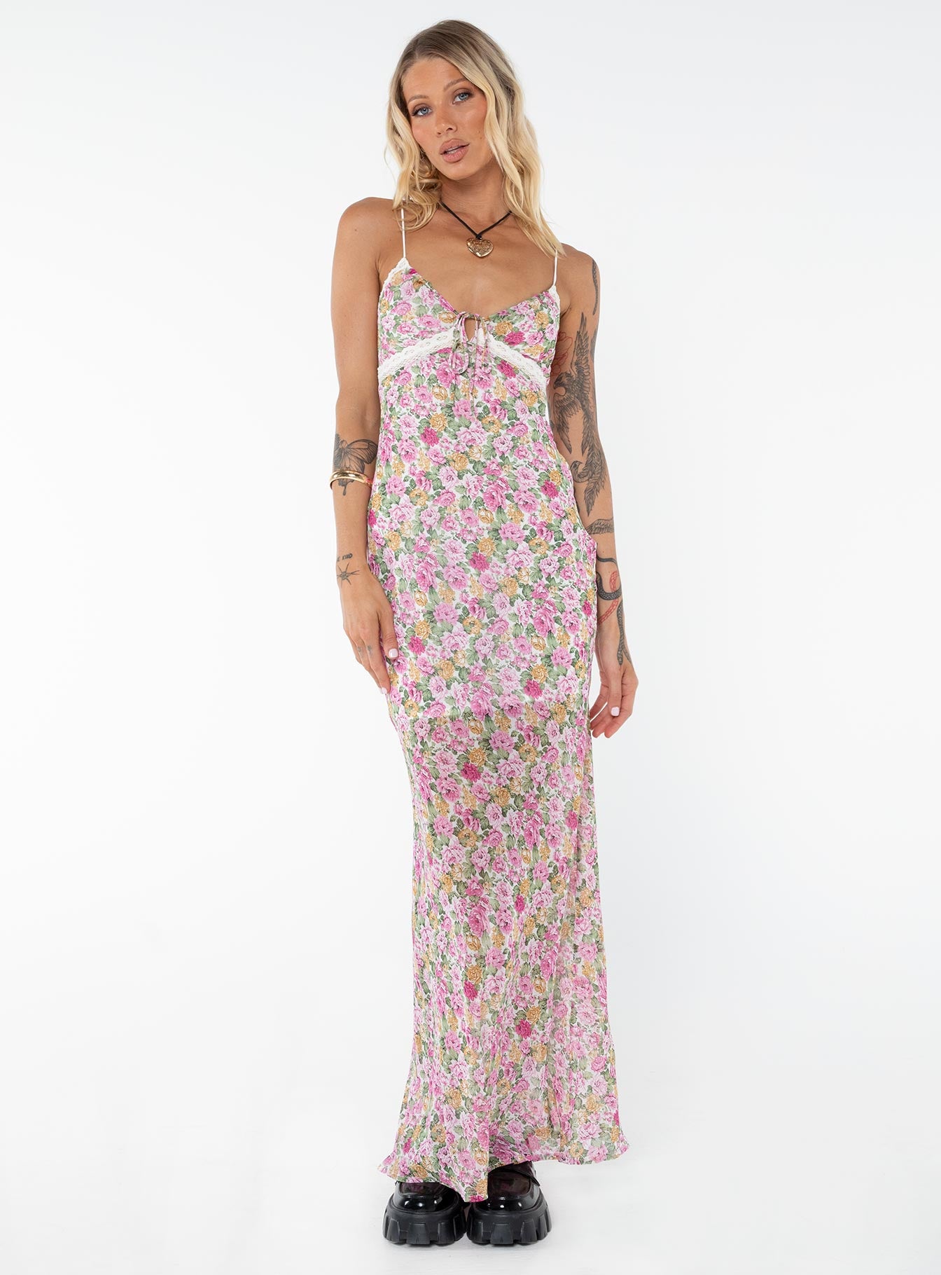Emily Maxi Dress Pink Floral Tall-Vipp Girl