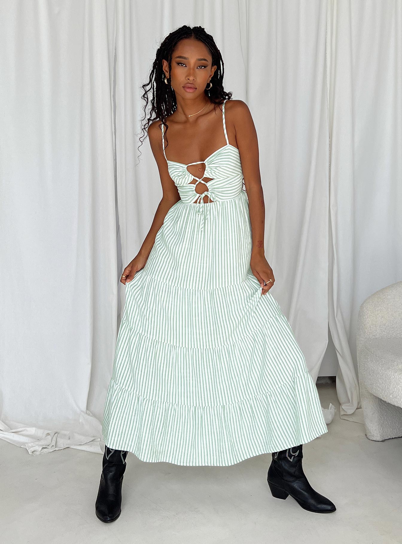 Rise Up Maxi Dress Green-Vipp Girl