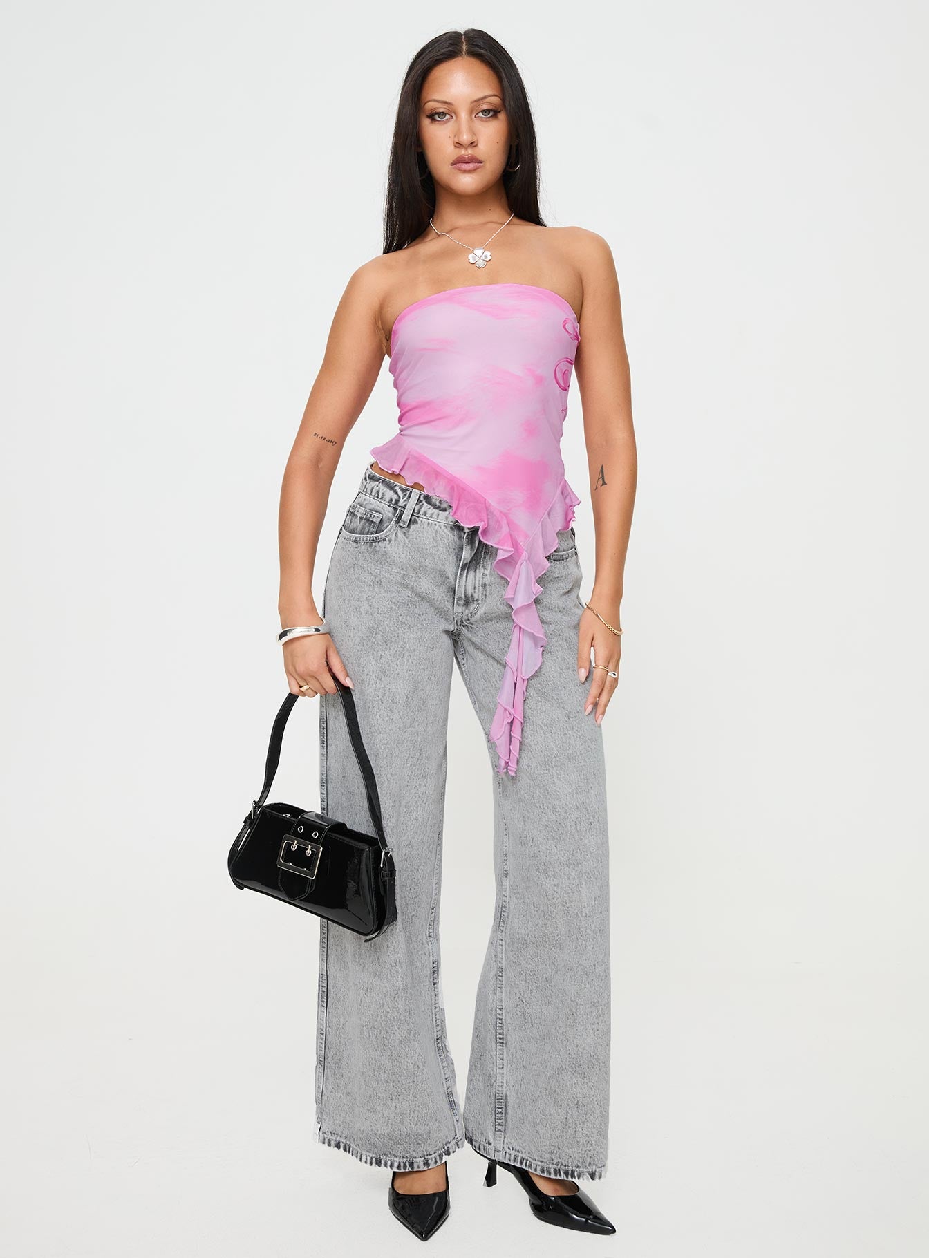 Brayden Low Wise Relaxed Jeans Grey Acid Wash-Vipp Girl