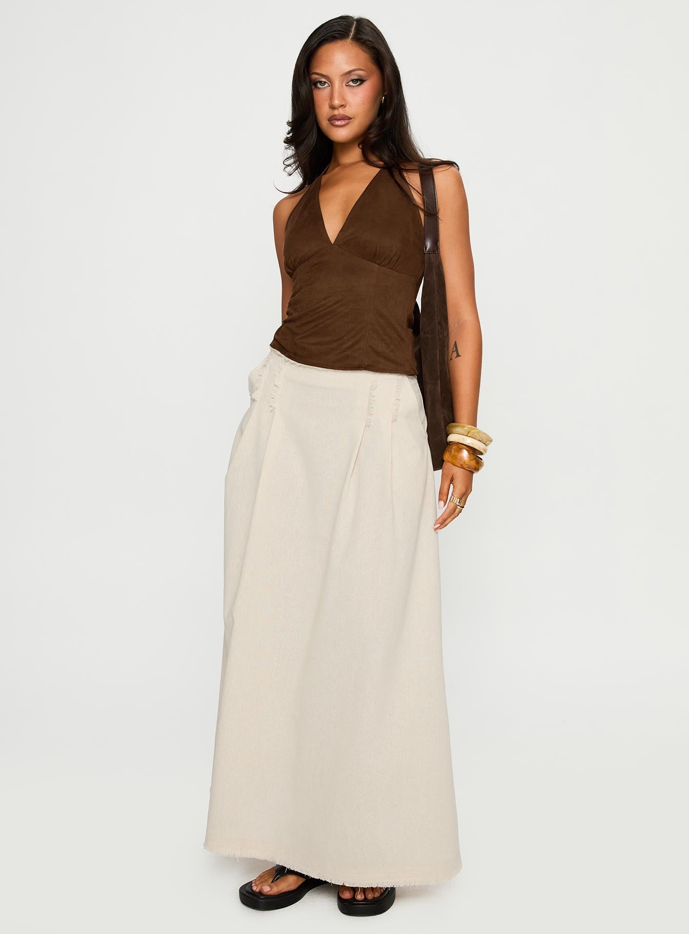 Bohemian Spirit Maxi Skirt Beige-Vipp Girl