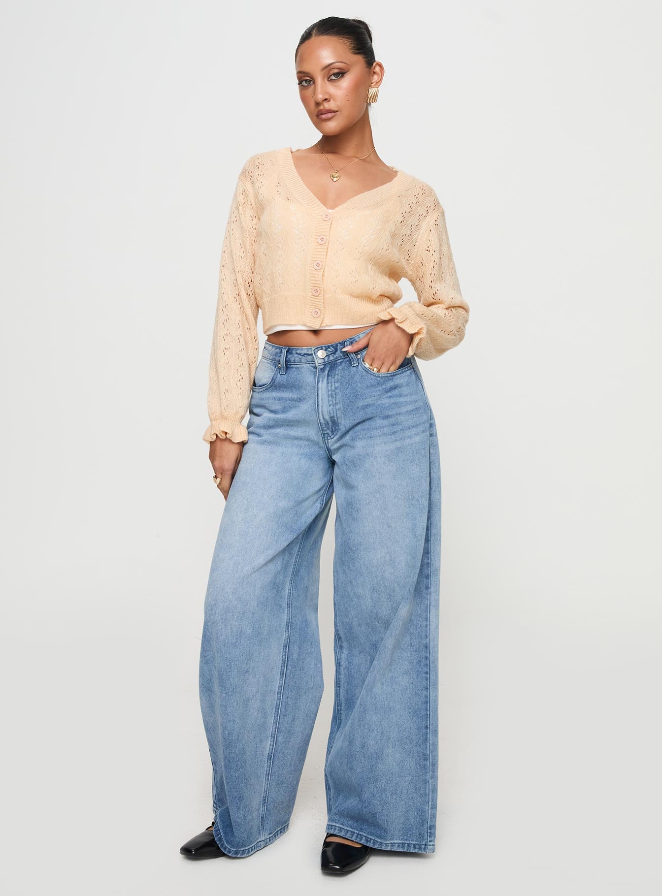 Lyric Cropped Cardigan Beige-Vipp Girl