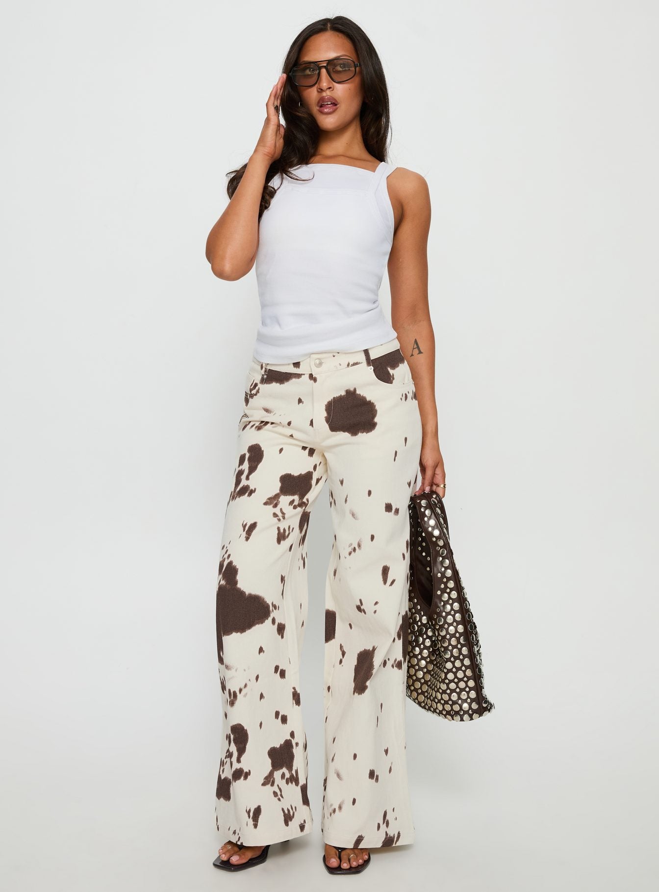 Big Dreamer Low Rise Straight Leg Jeans Cow Print-Vipp Girl