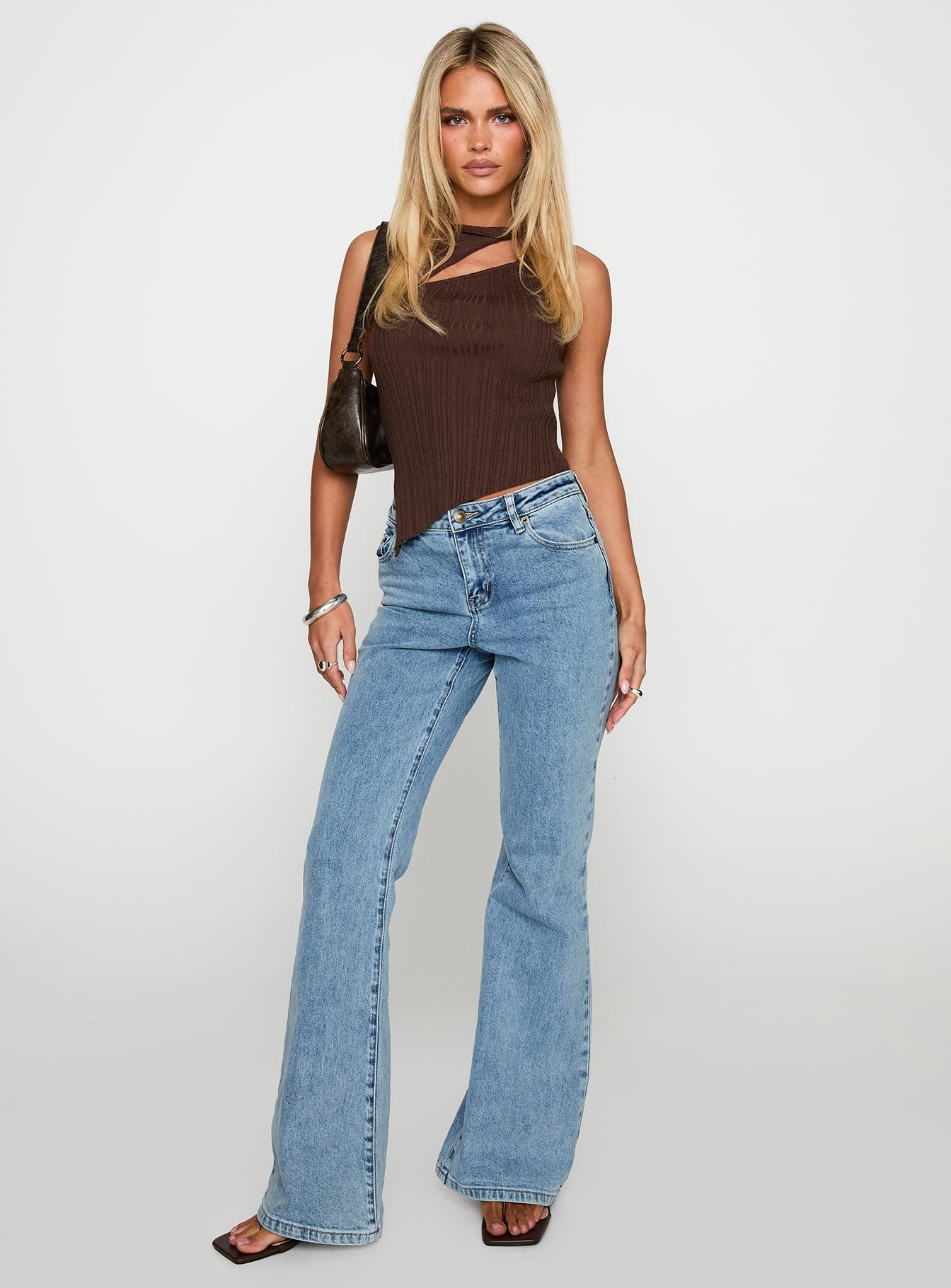 Magic Mirror Mid Rise Bootleg Jeans Ice Wash-Vipp Girl