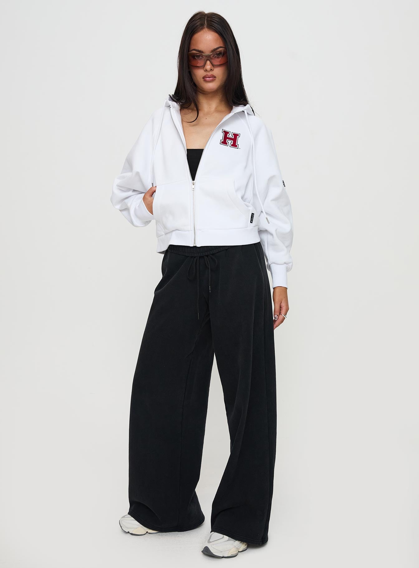 Harvard Raglan Zip Up White / Red-Vipp Girl