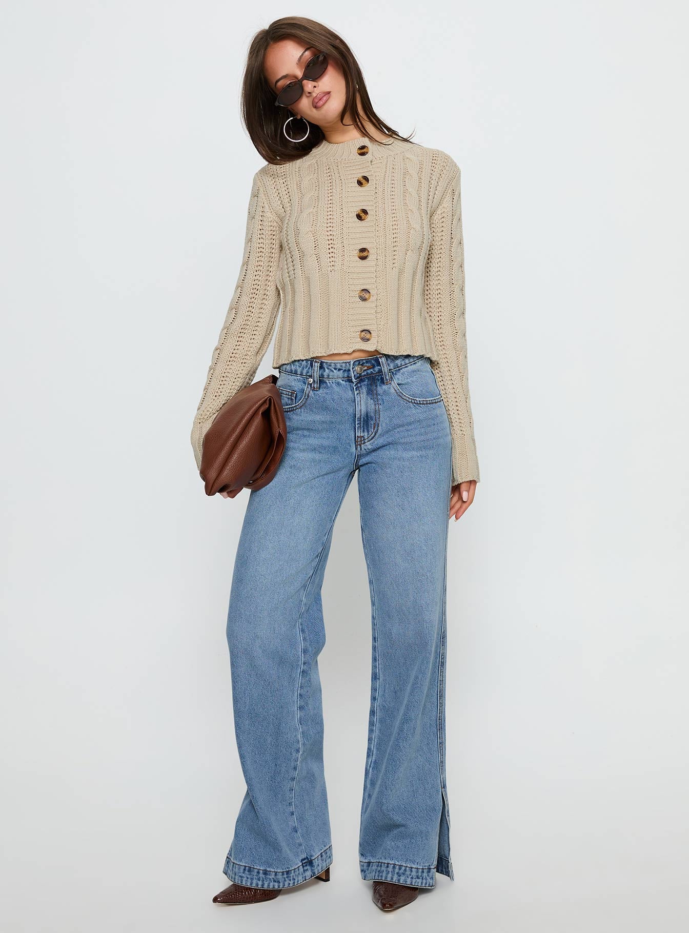 Donielle Cable Knit Cardigan Beige-Vipp Girl