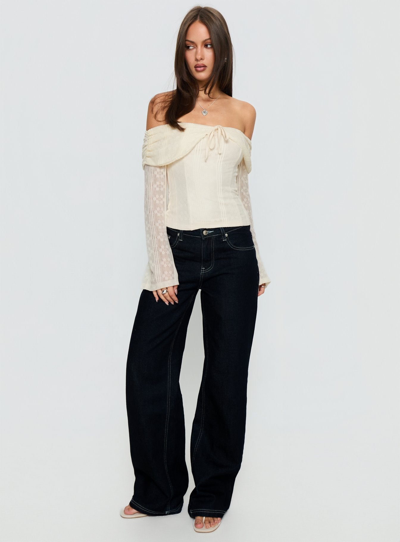 Colettie Long Sleeve Top Cream-Vipp Girl