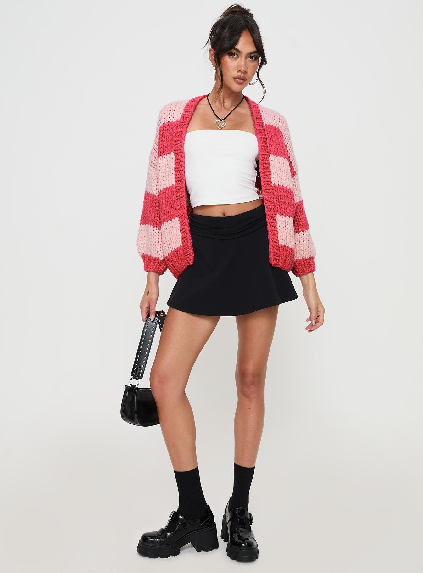 Lester Knit Cardigan Pink Stripe-Vipp Girl
