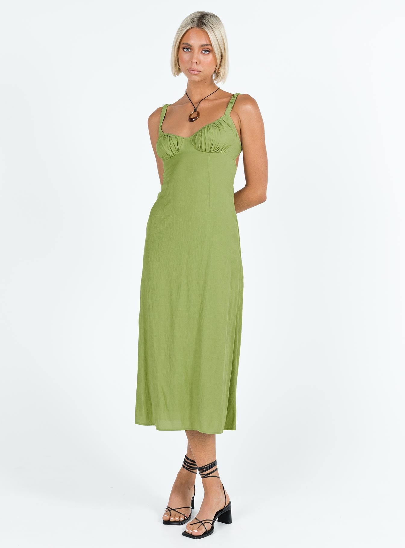 Georgia Midi Dress Green-Vipp Girl