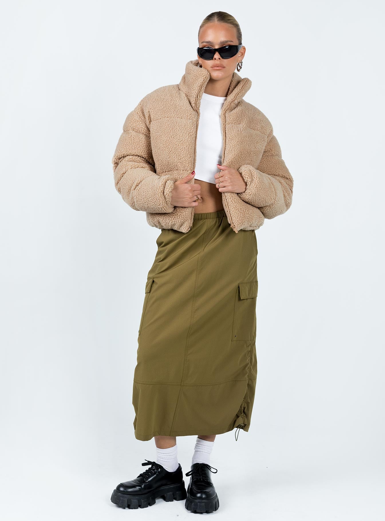 Bennie Teddy Puffer Jacket Beige-Vipp Girl