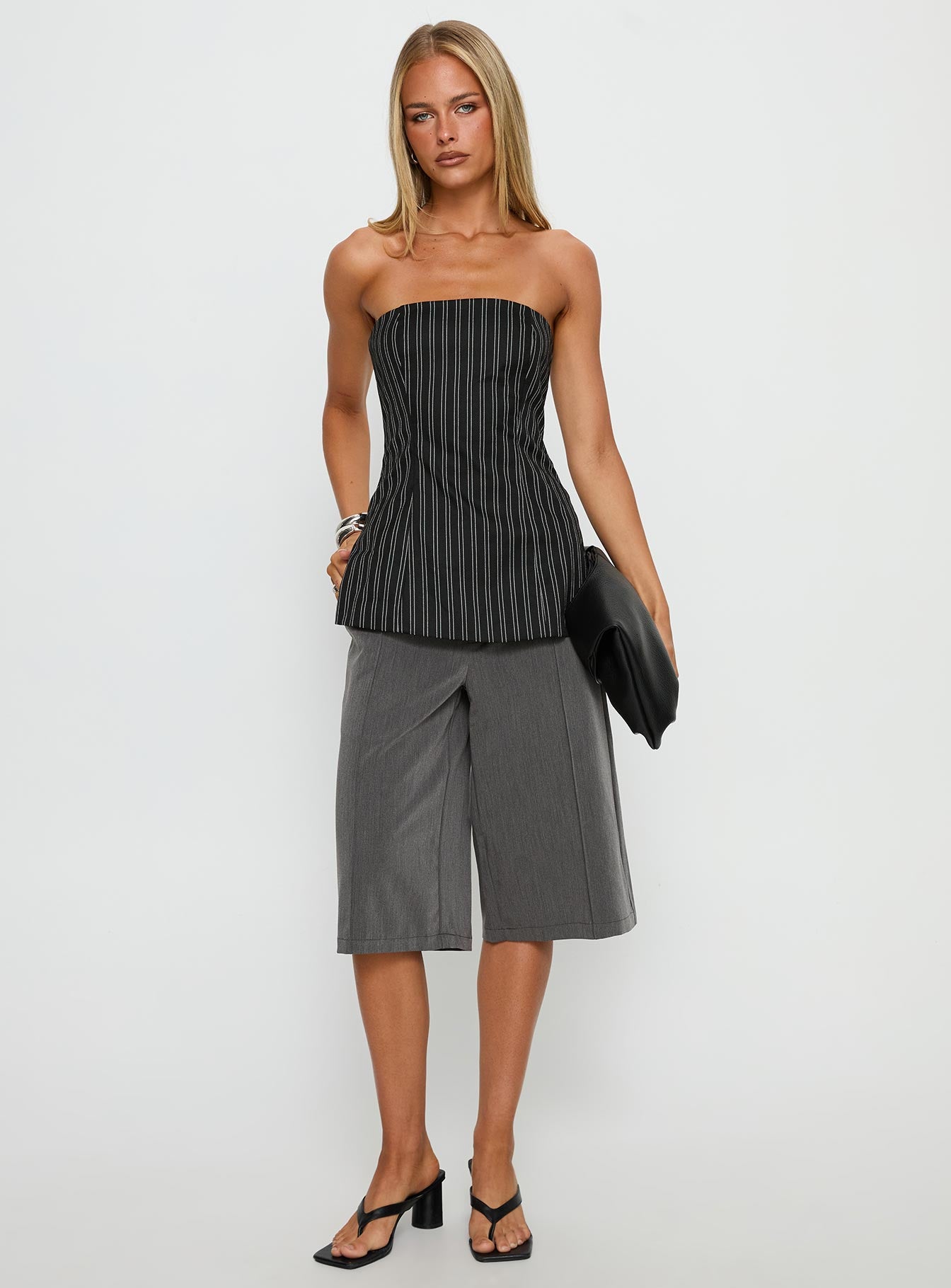 Maralyn Strapless Top Black Pinstripe-Vipp Girl