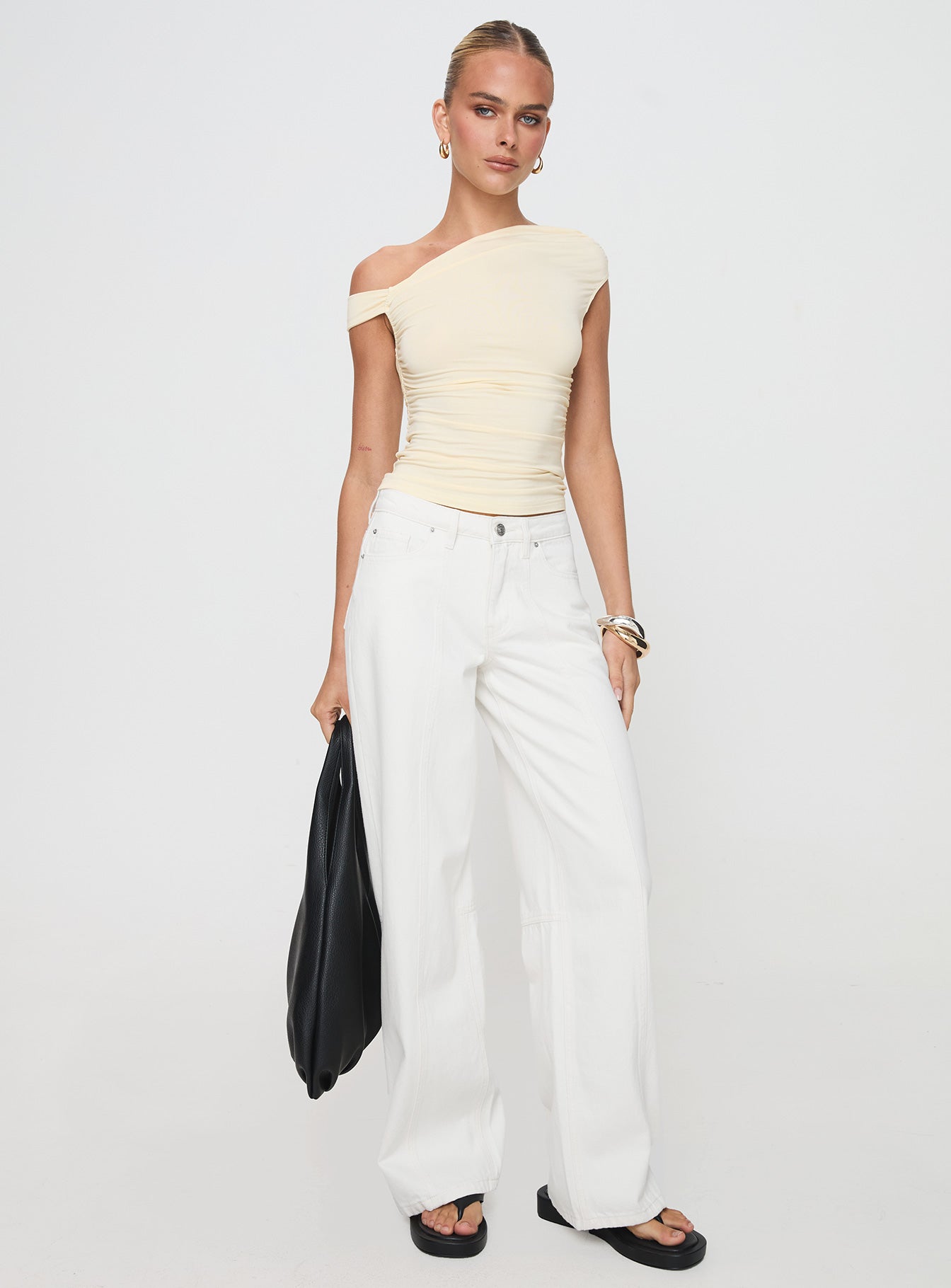 Lando Low Rise Straight Leg Jeans White-Vipp Girl