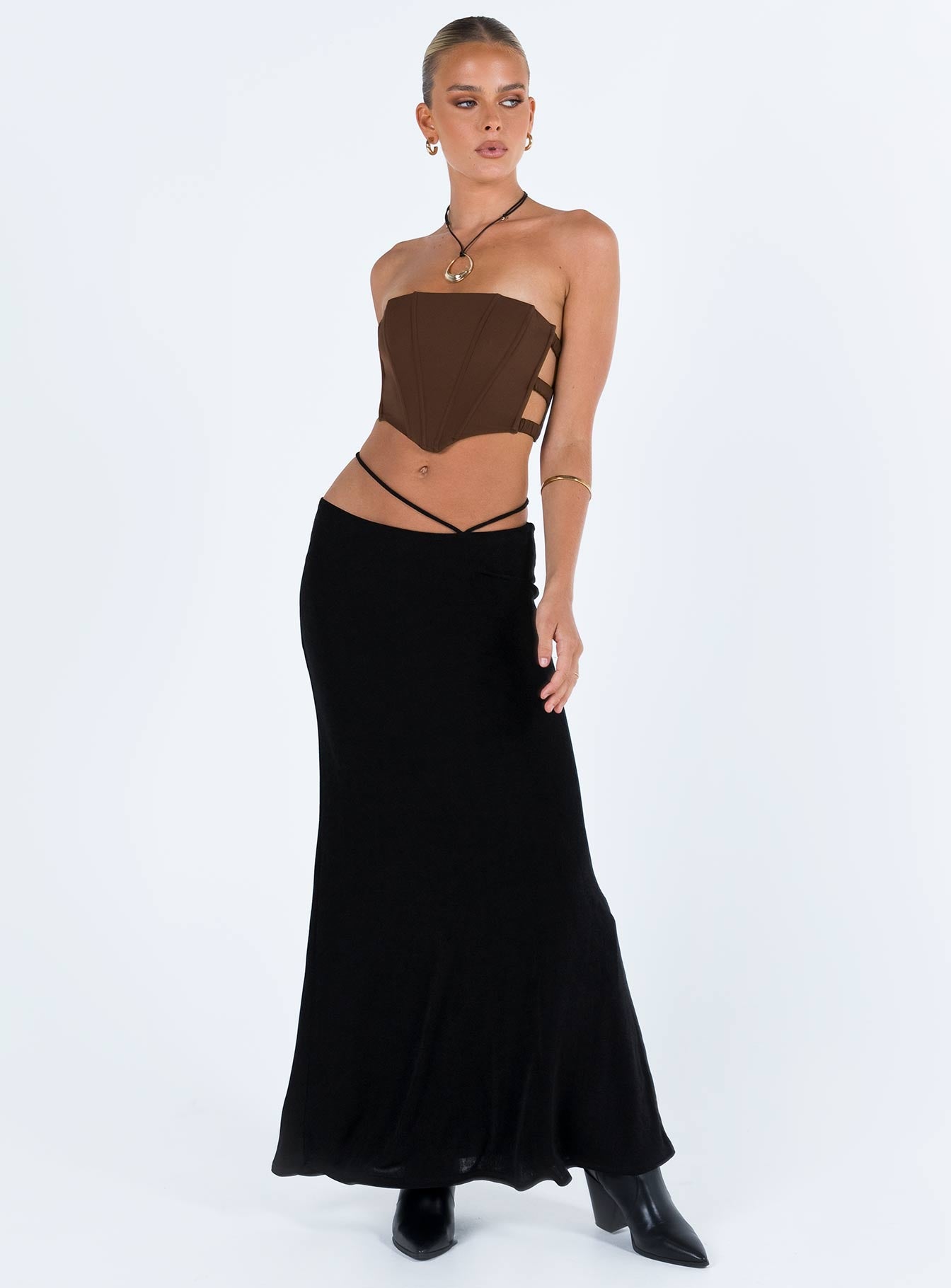 Carnlea Strapless Top Brown-Vipp Girl