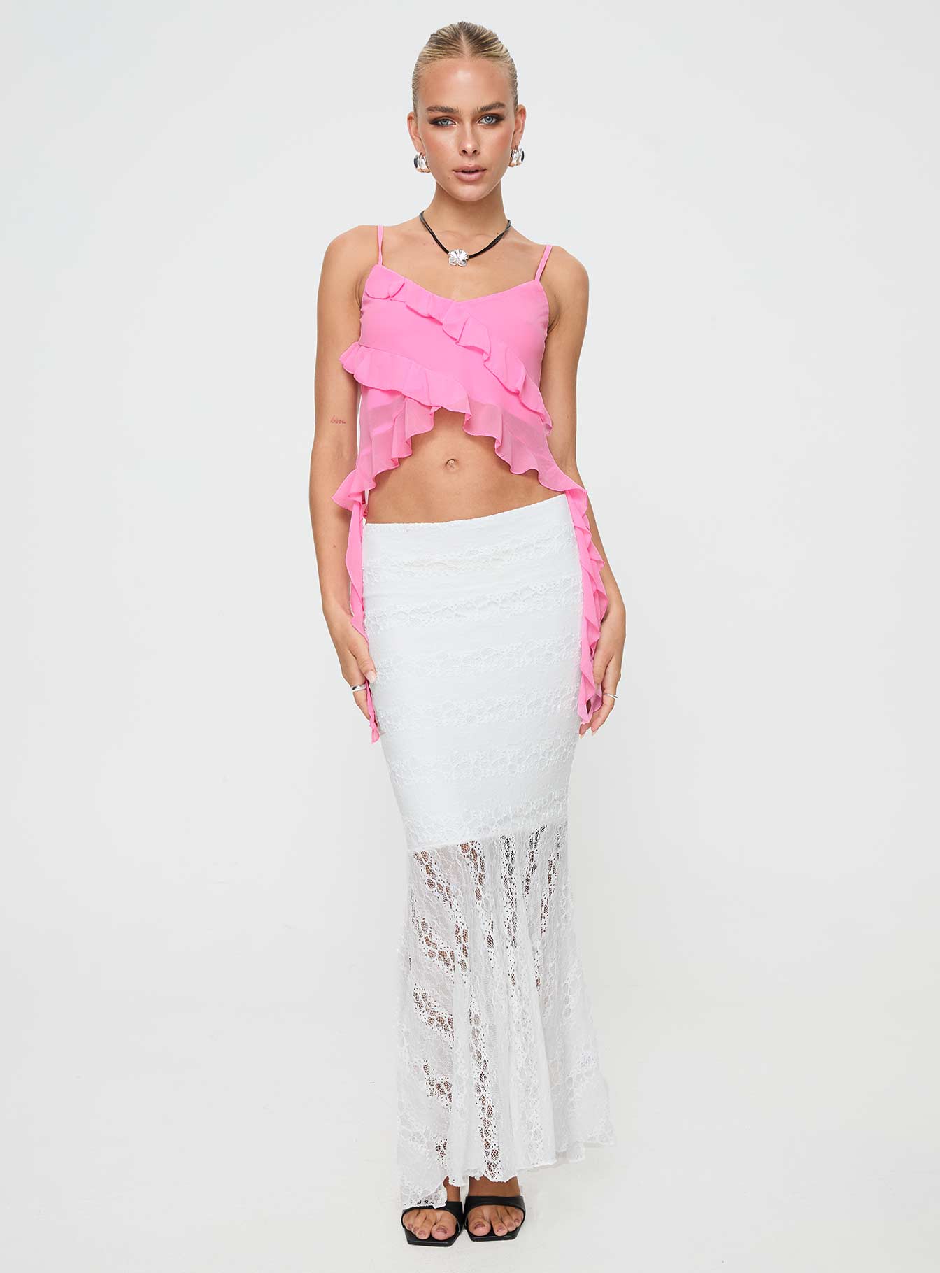 Date Night Maxi Skirt White-Vipp Girl
