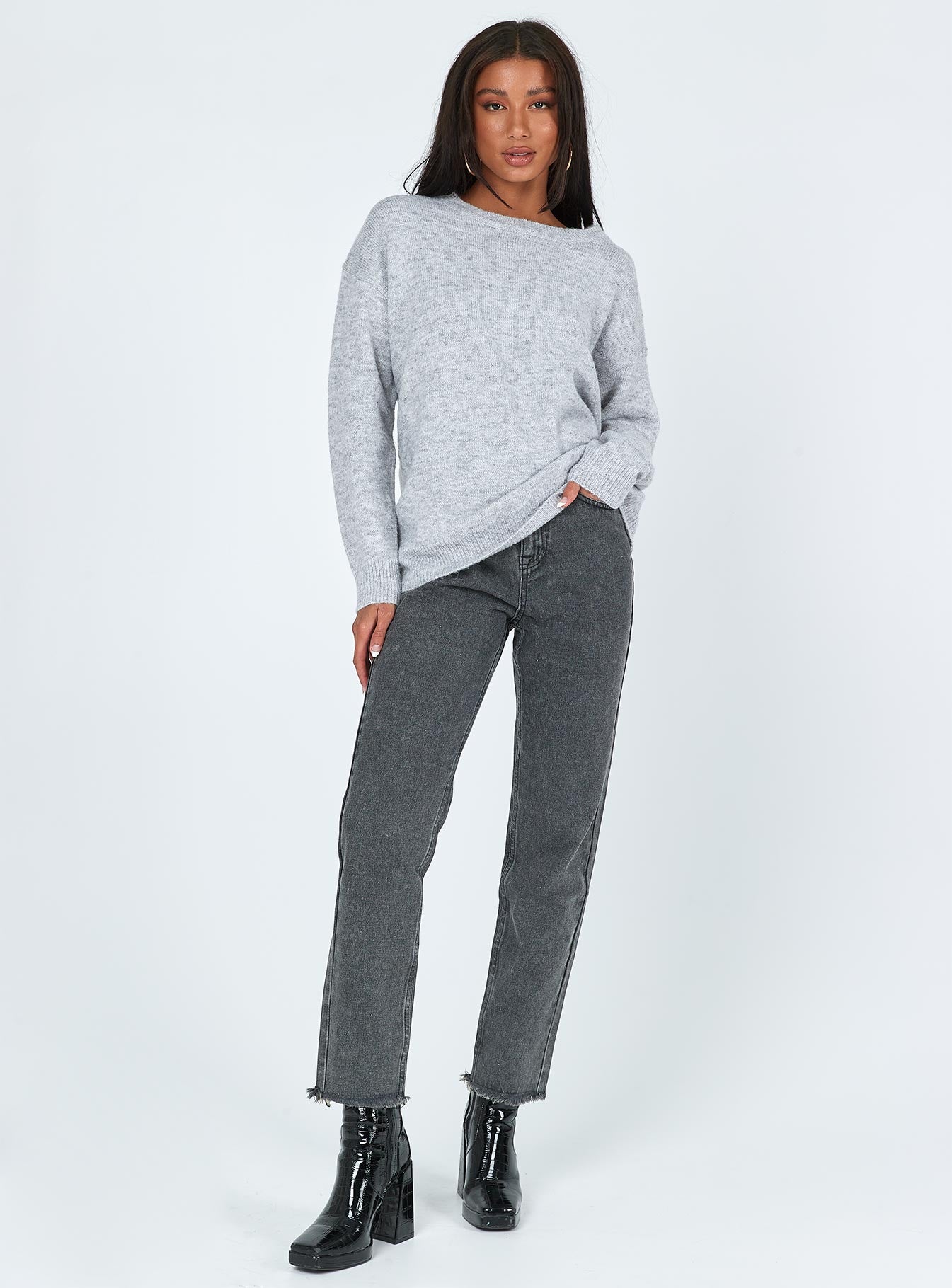 Kelsea Oversized Sweater Grey-Vipp Girl