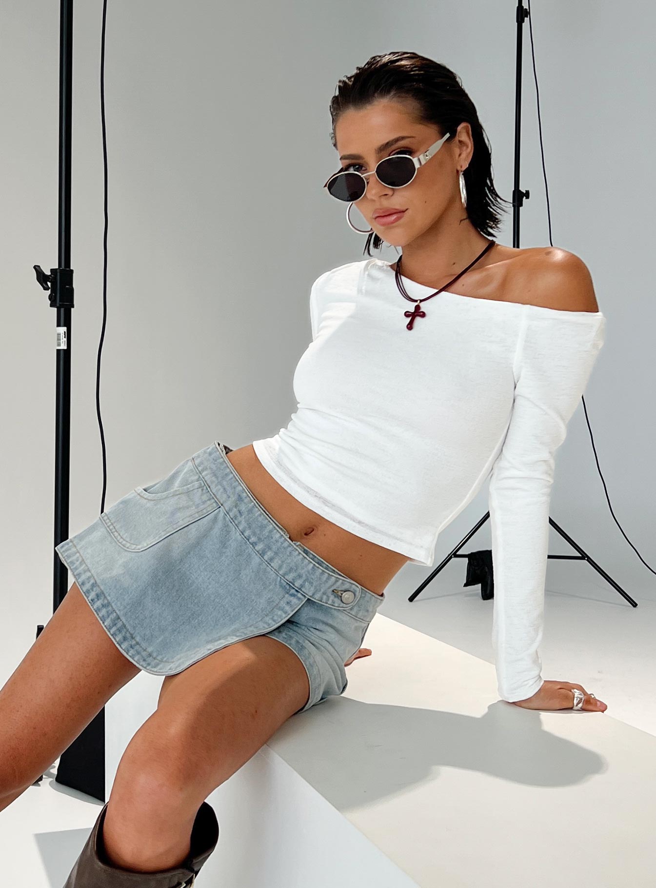 Down For The Ride Denim Skort Light Wash Tall-Vipp Girl