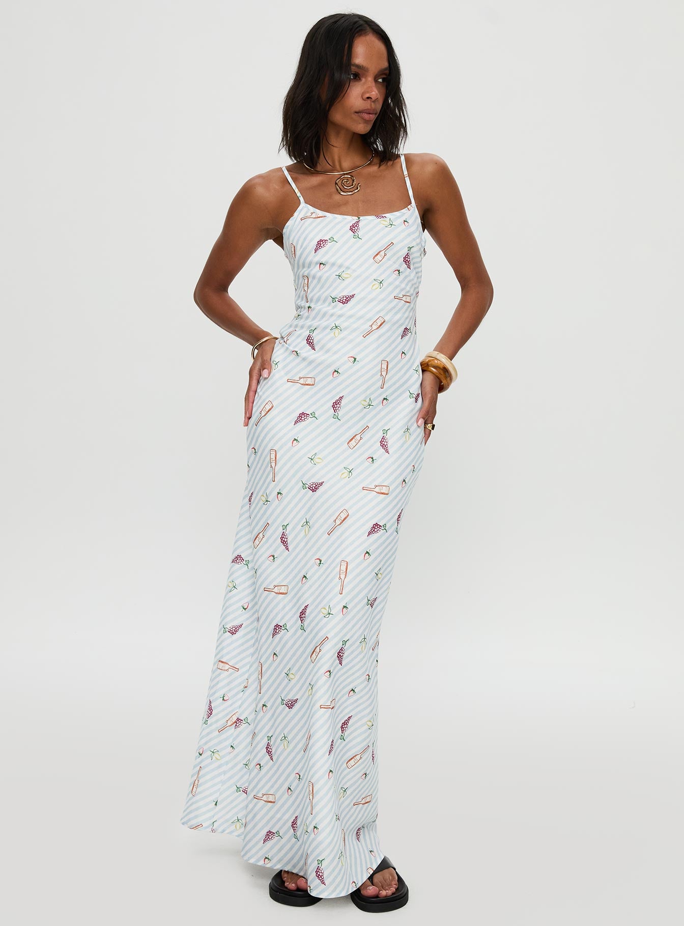 Charcuterie Maxi Dress Blue-Vipp Girl