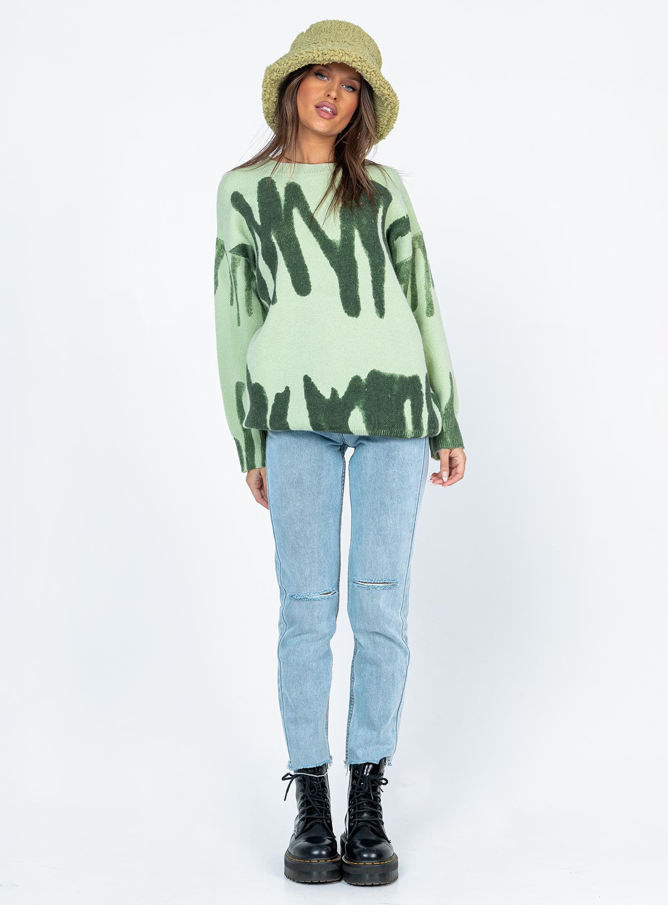 Katie Oversized Sweater Green-Vipp Girl