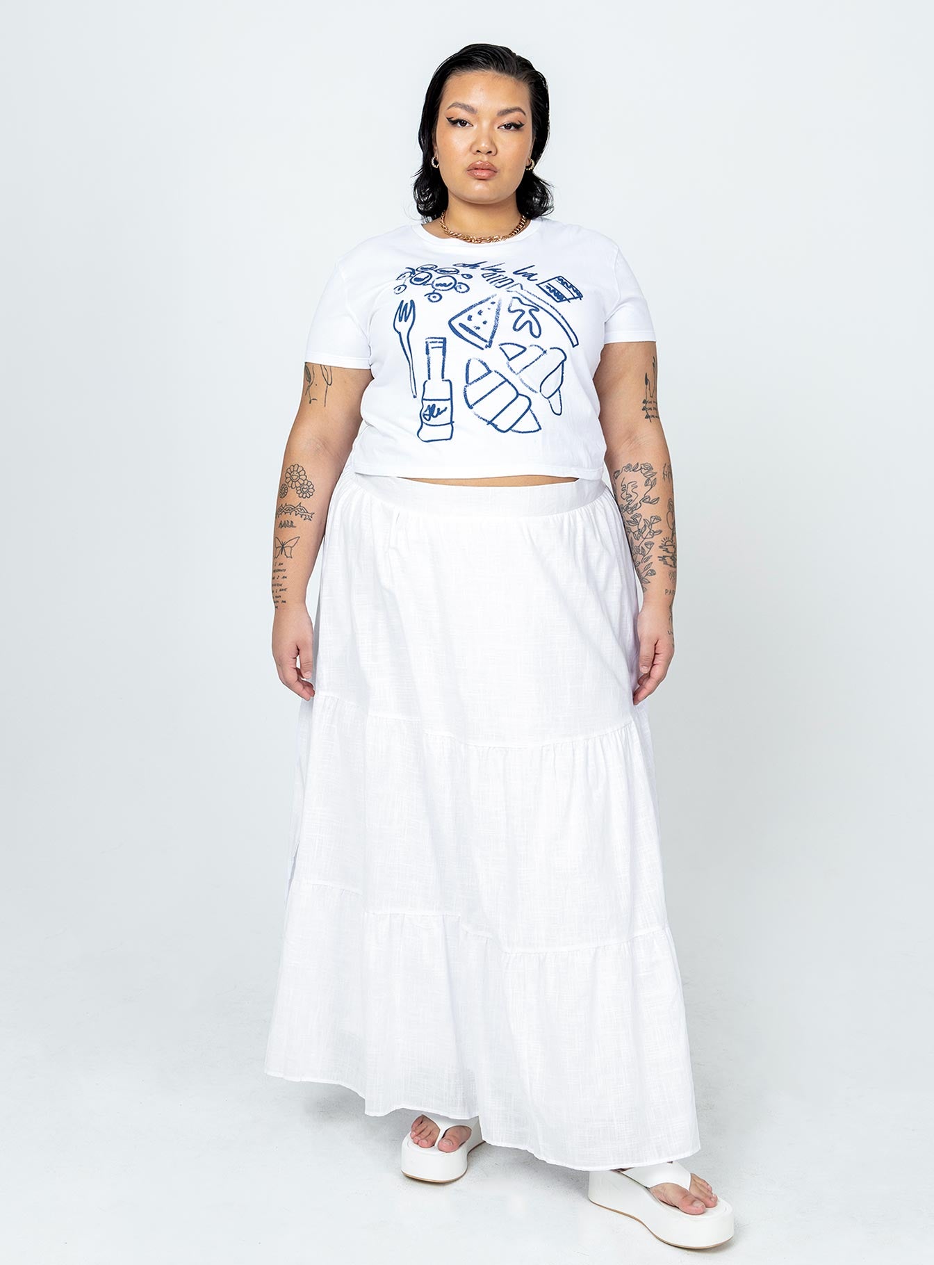 Korban Maxi Skirt White Curve-Vipp Girl